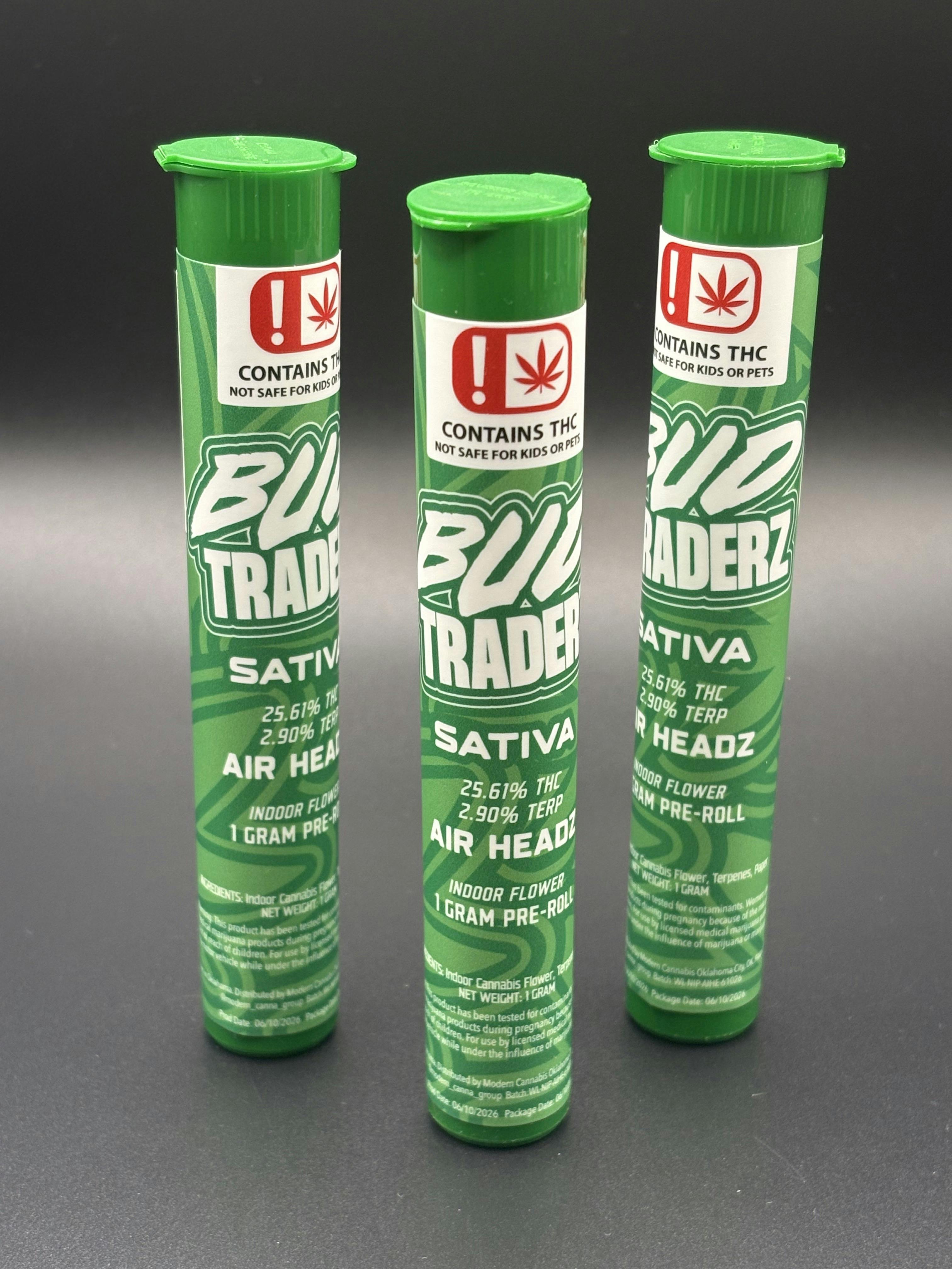 Bud Traderz | Air Headz | THC: 25.61% TERPS: 2.9 % | 1G Pre-roll (Tax Included)