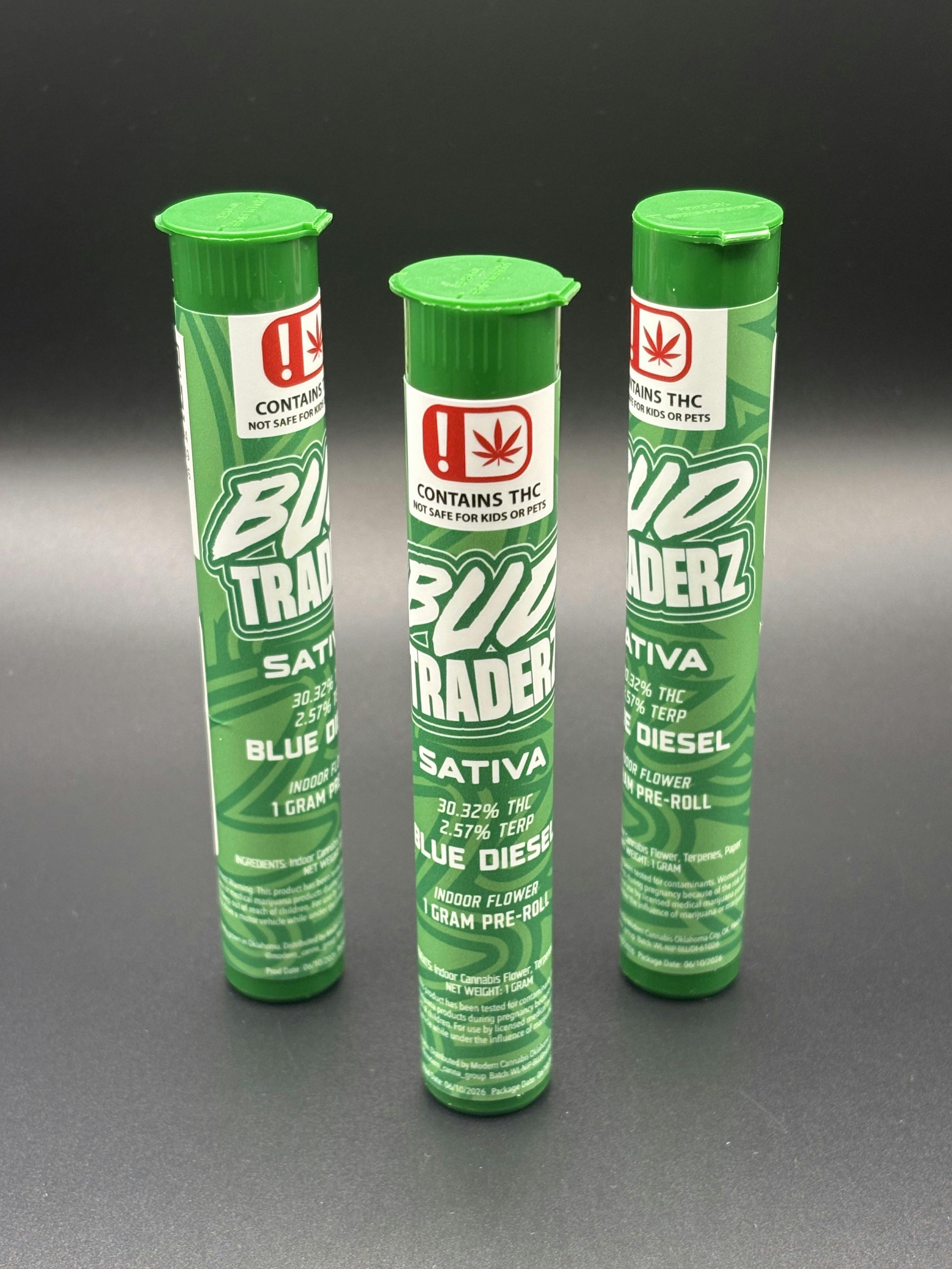 Bud Traderz | Blue Diesel | THC: 30.32% TERPS: 2.57% | 1G Pre-roll (Tax Included)