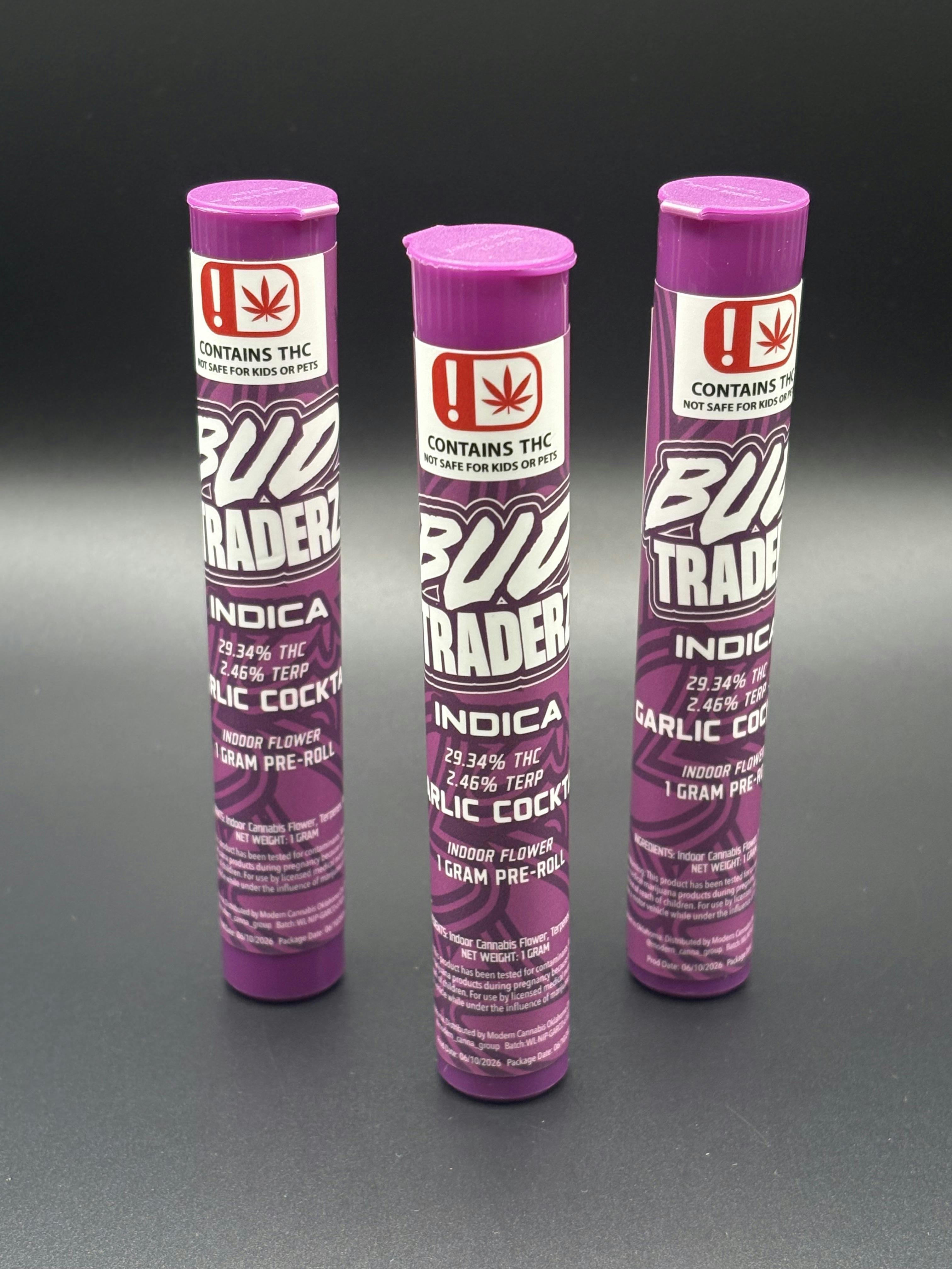 Bud Traderz | Garlic Cocktail | THC: 29.34% TERPS: 2.46% | 1G Pre-roll (Tax Included)