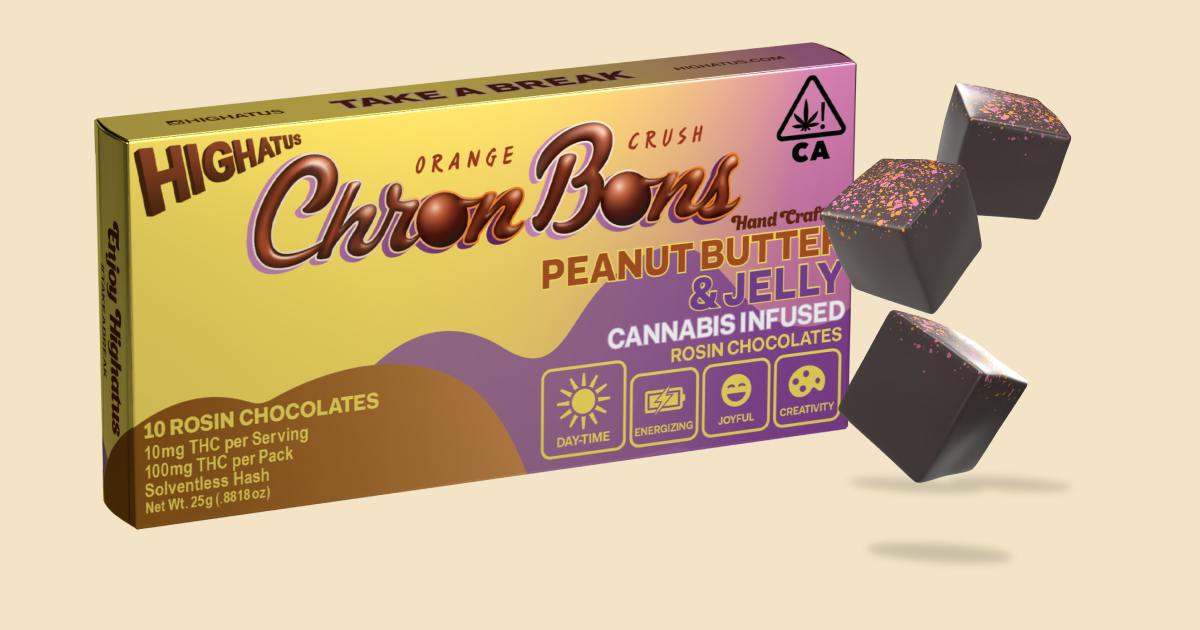 Chron Bons | Peanut Butter & Jelly Chocolates | 100mg | 10ct | 10mg/ea by Highatus