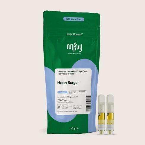Hash Burger Live Resin 510 Cart Vape | 2pk | 0.5g by MFNY