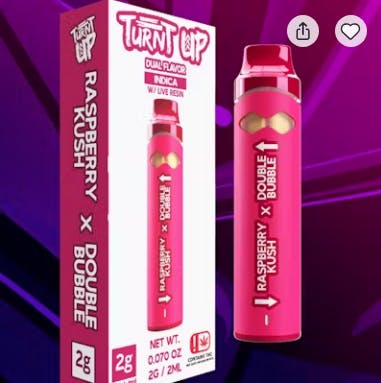 Turnt Up | Raspberry Kush x Double Bubble | Disposable 2G