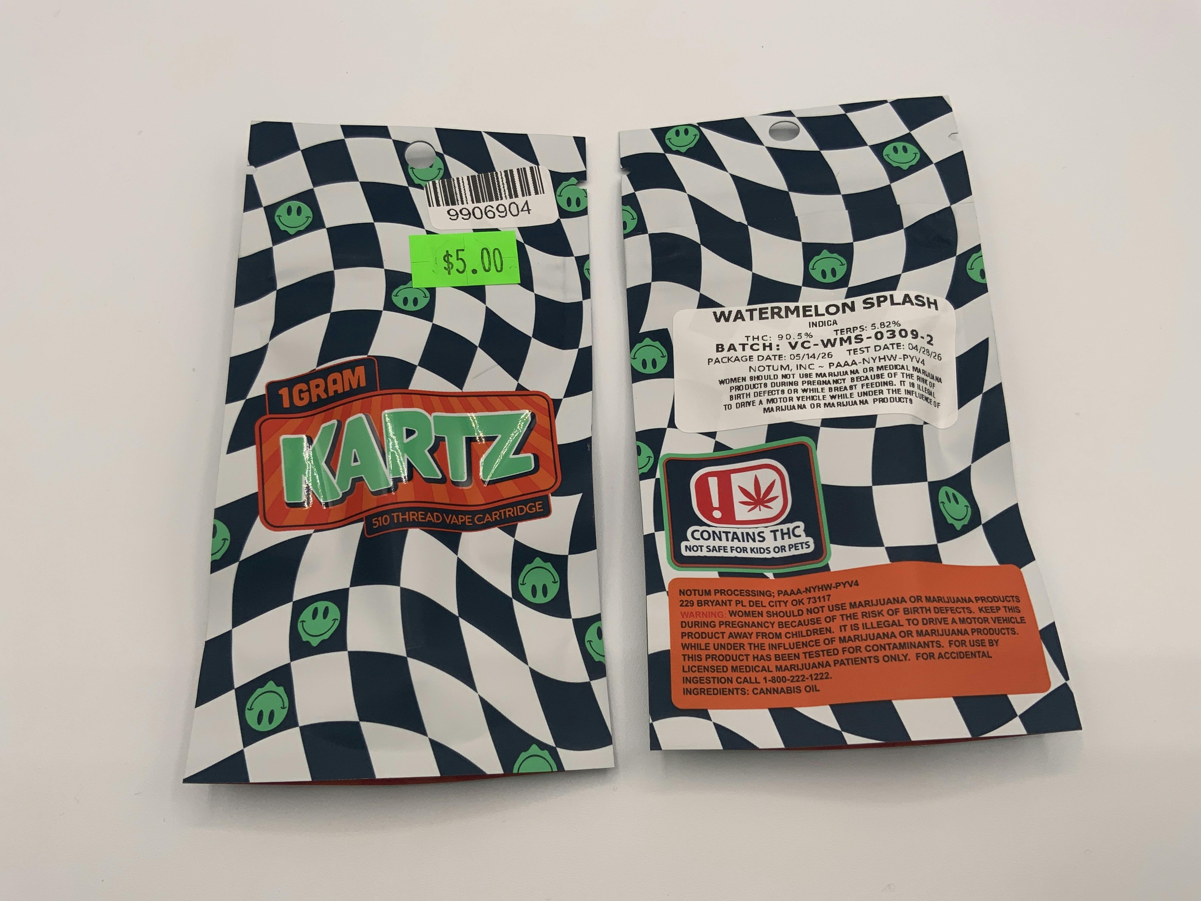 Kartz Watermelon Splash 1g Cartridge at Mk's Cure It With Cannabis