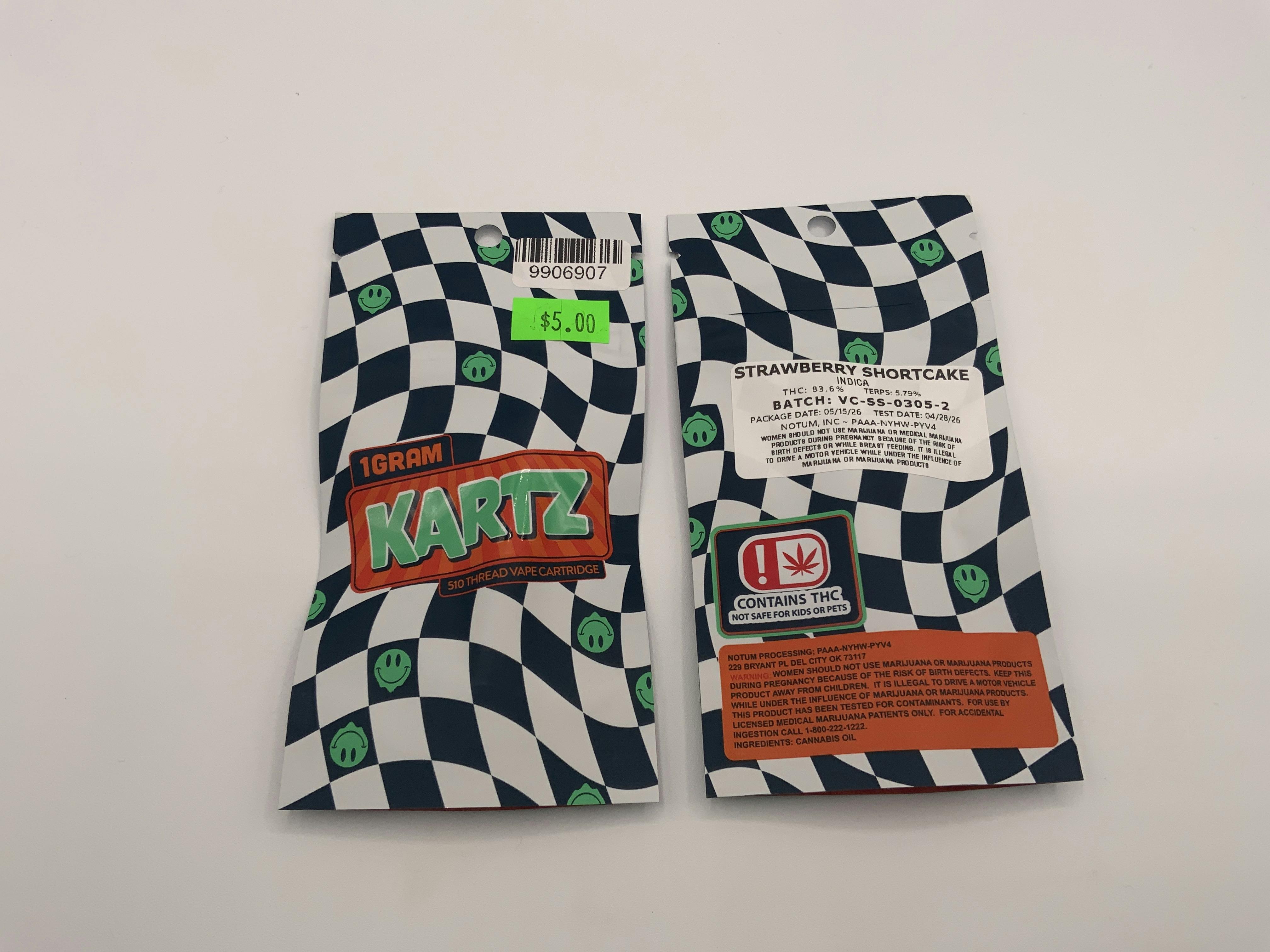 Kartz Strawberry Shortcake 1g Cartridge at Mk's Cure It With Cannabis