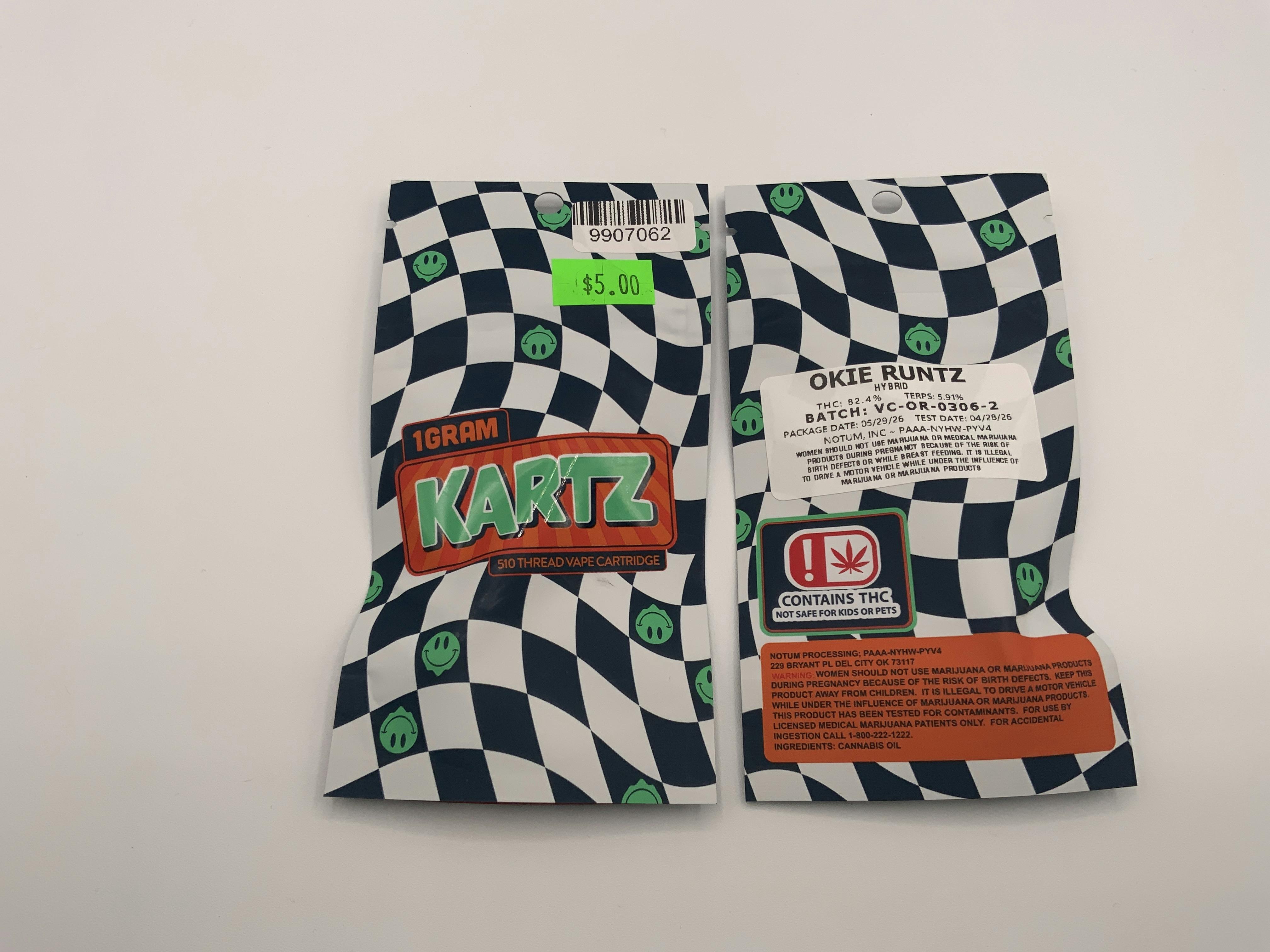 Kartz Okie Runtz 1g Cartridge at Mk's Cure It With Cannabis