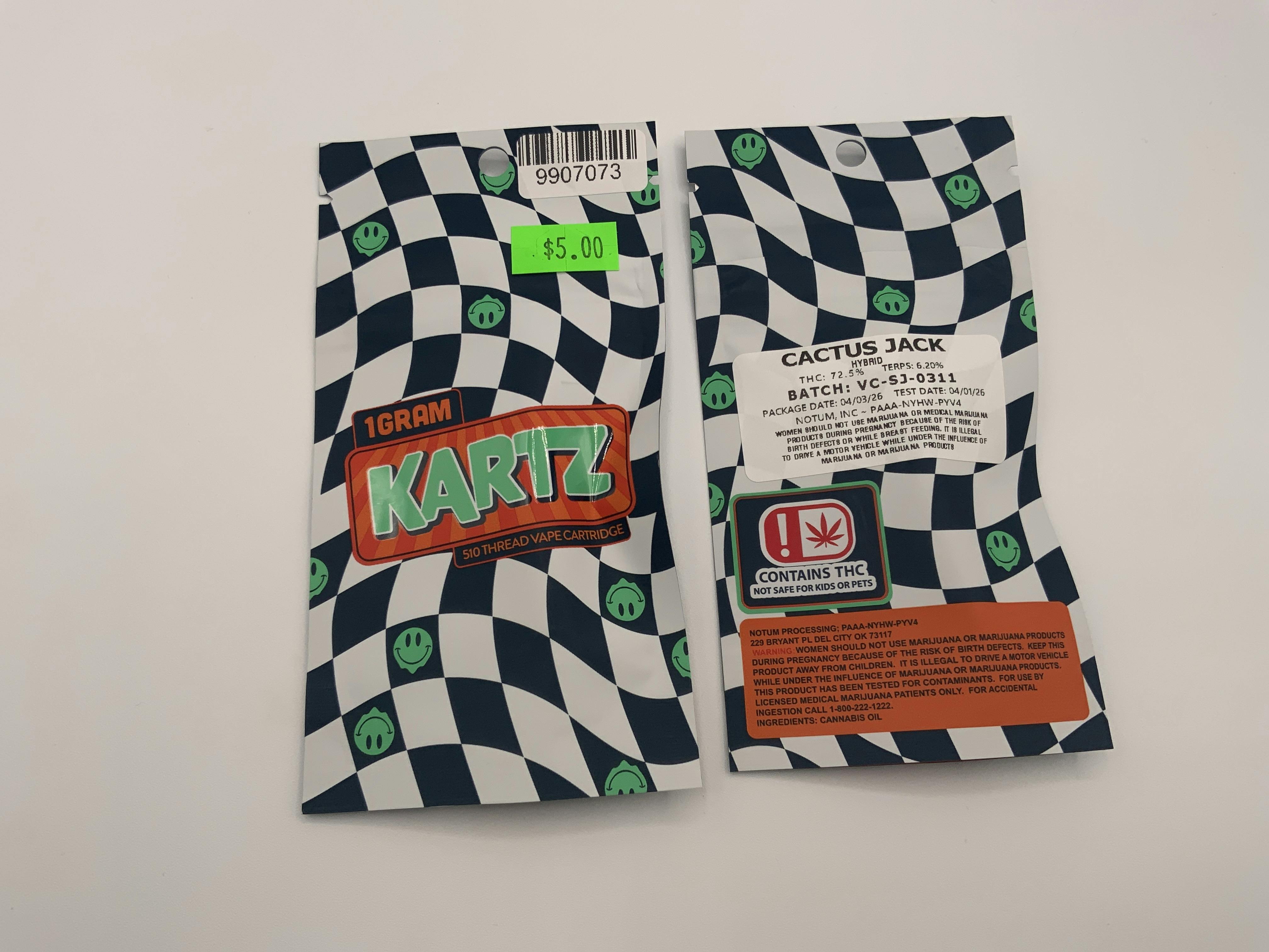 Kartz Cactus Jack 1g Cartridge at Mk's Cure It With Cannabis