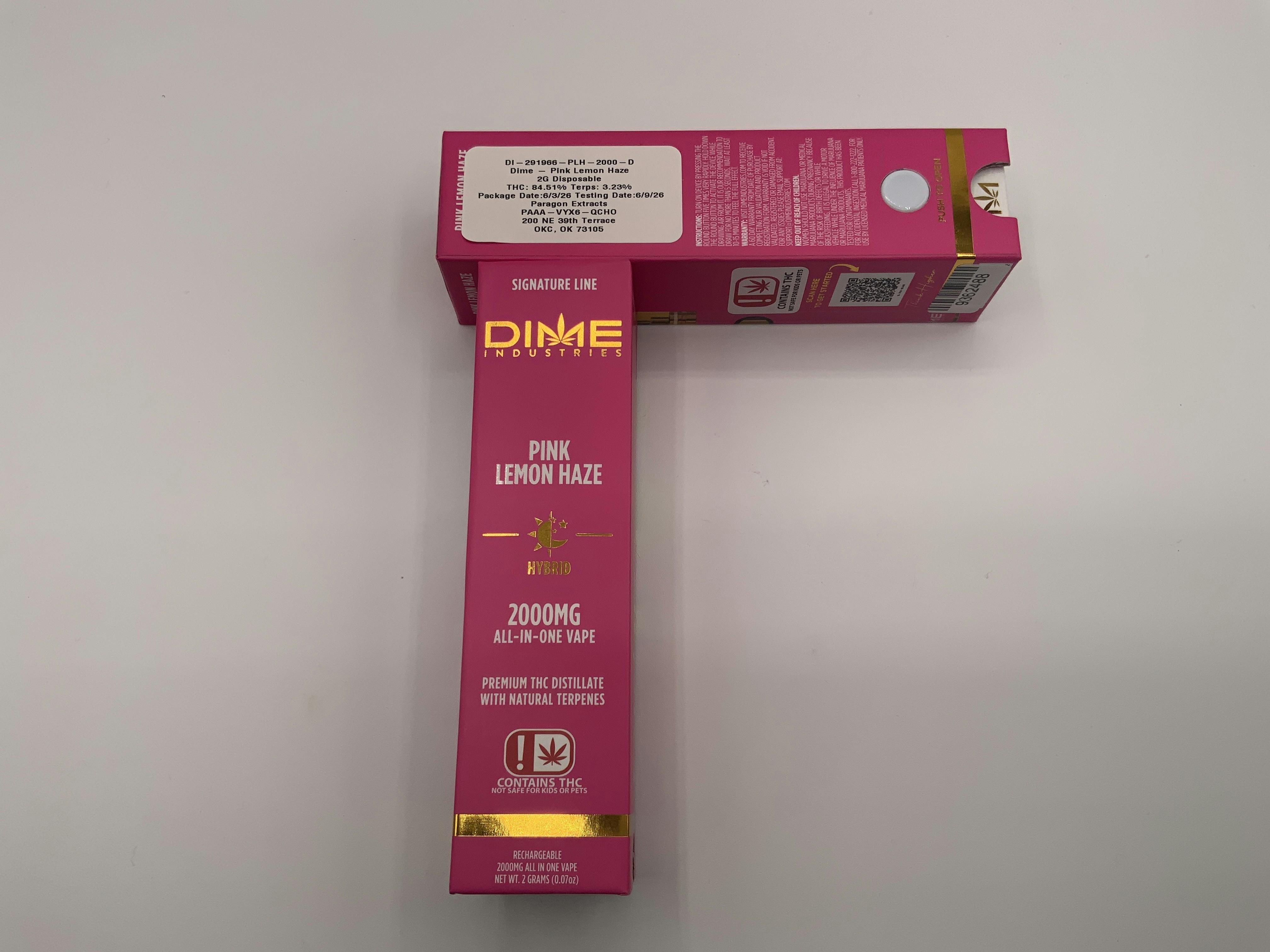 Dime Pink Lemon Haze 2G Disposable