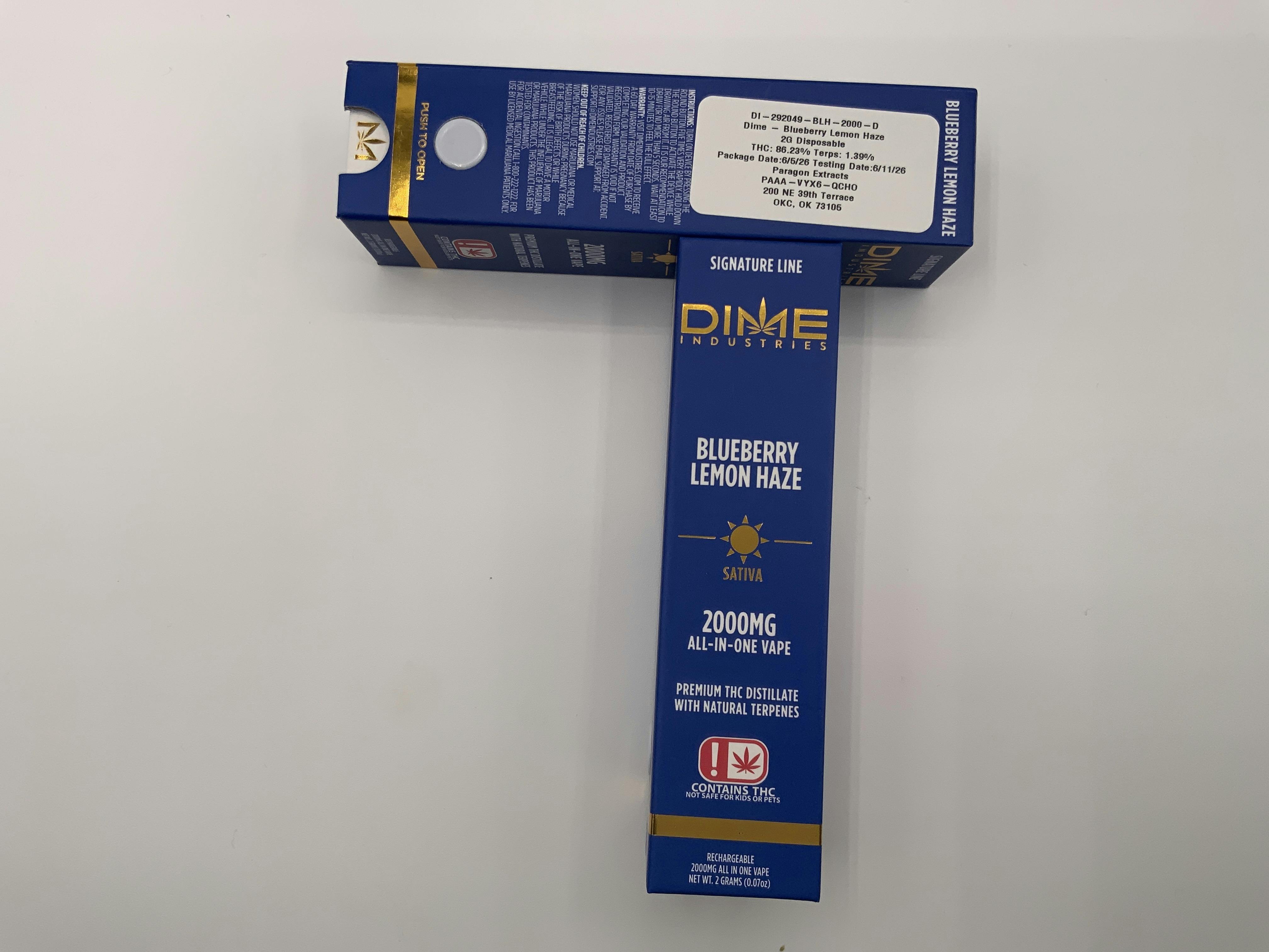Dime Blueberry Lemon Haze 2G Disposable