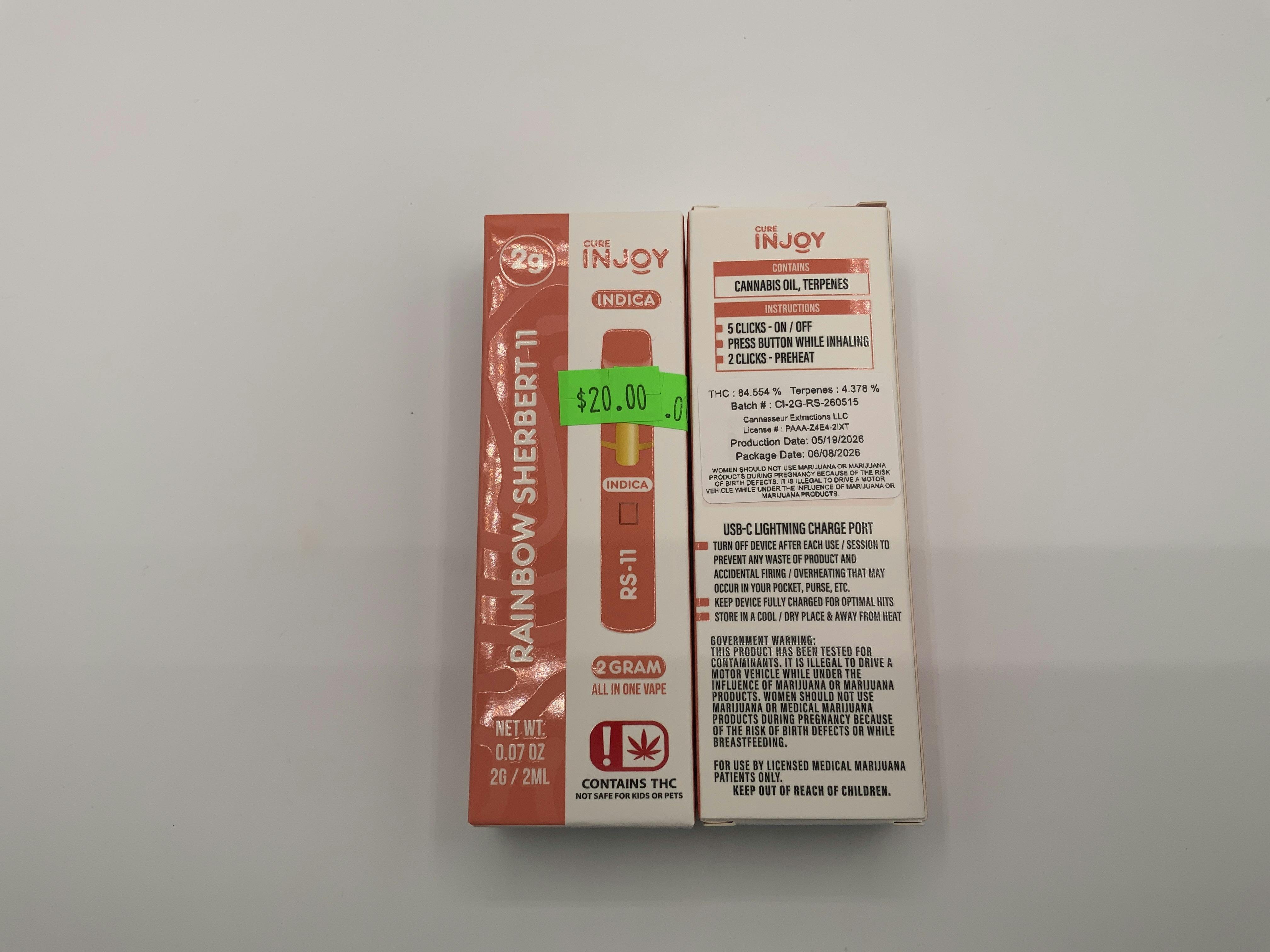 Rainbow Sherbert 11 | AIO | 2g by Cure INJOY