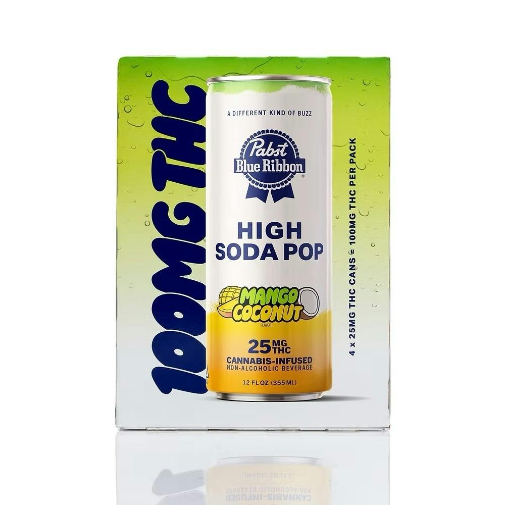 PABST | Cannabis Infused High Soda Pop - Mango Coconut | 25mg | 4 pack