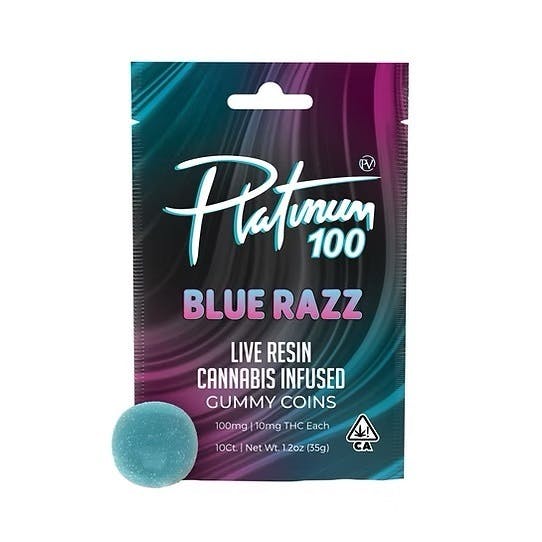 Platinum Vape 100mg Gummies - Blue Raz