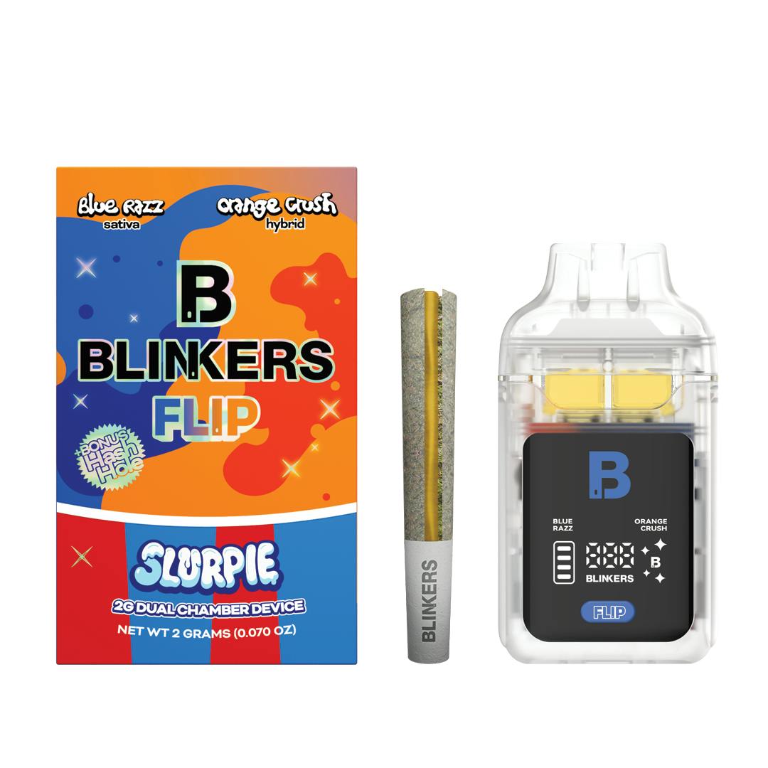 2G Blinkers FLIP Dispo /with hash hole preroll - Blue Razz /Orange Crush
