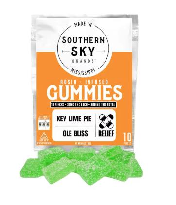 Key Lime Pie x Ole Bliss Live Rosin Gummies | 300mg | 10ct | 30mg/ea by Southern Sky Brands