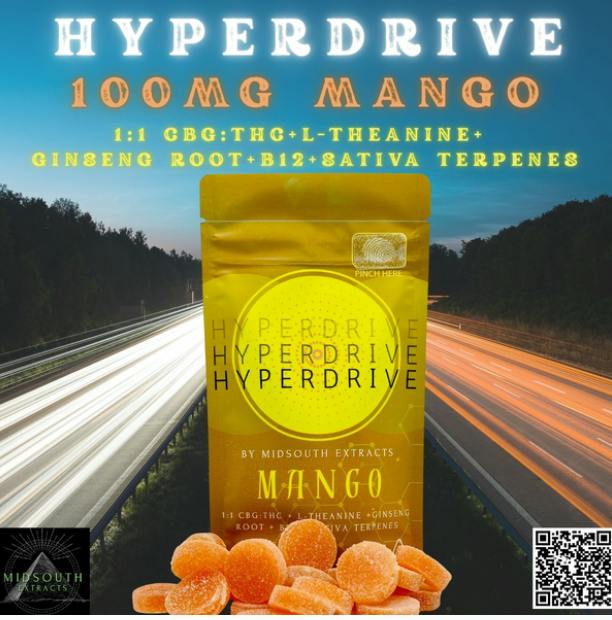 Gummies - Hyper Drive - 100mg - Mango at DABBS Cannabis Dispensary