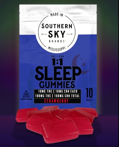1:1 THC:CBN Strawberry Sleep Gummies by Southern Sky Brands