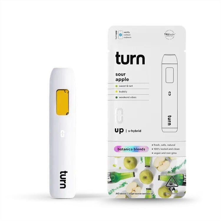turn | Sour Apple Seltzer | Disposable | 2g