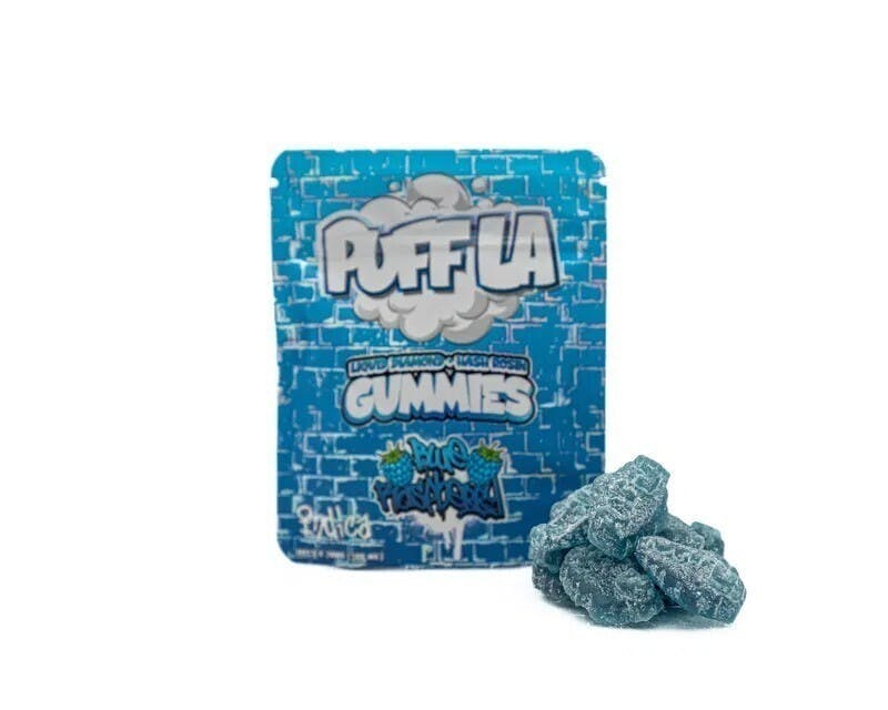 Blue Raspberry– Liquid Diamond + Hash Rosin Gummies (Indica) | Puff LA
