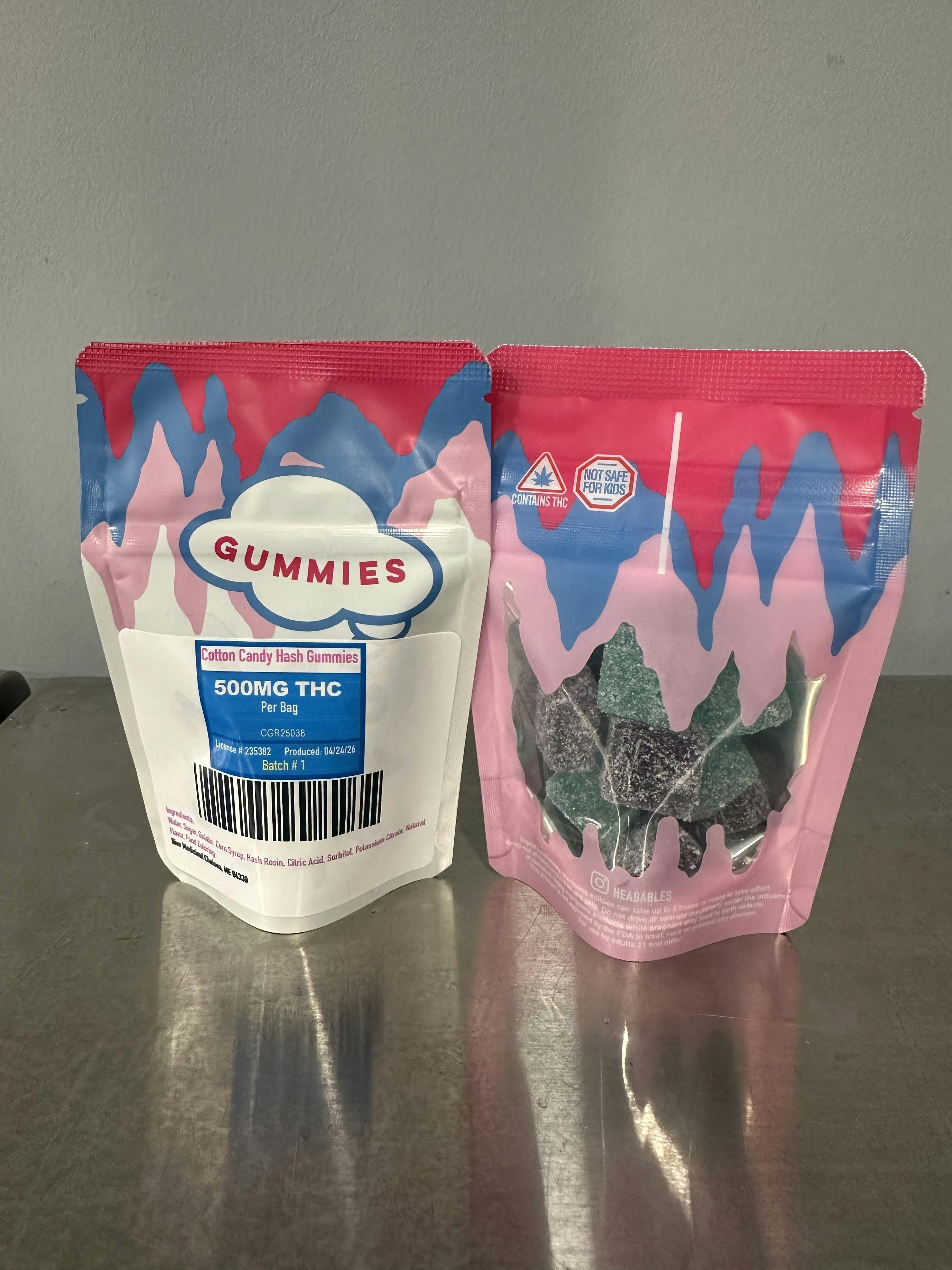 Headables 500MG Hash Rosin Gummies: Cotton Candy