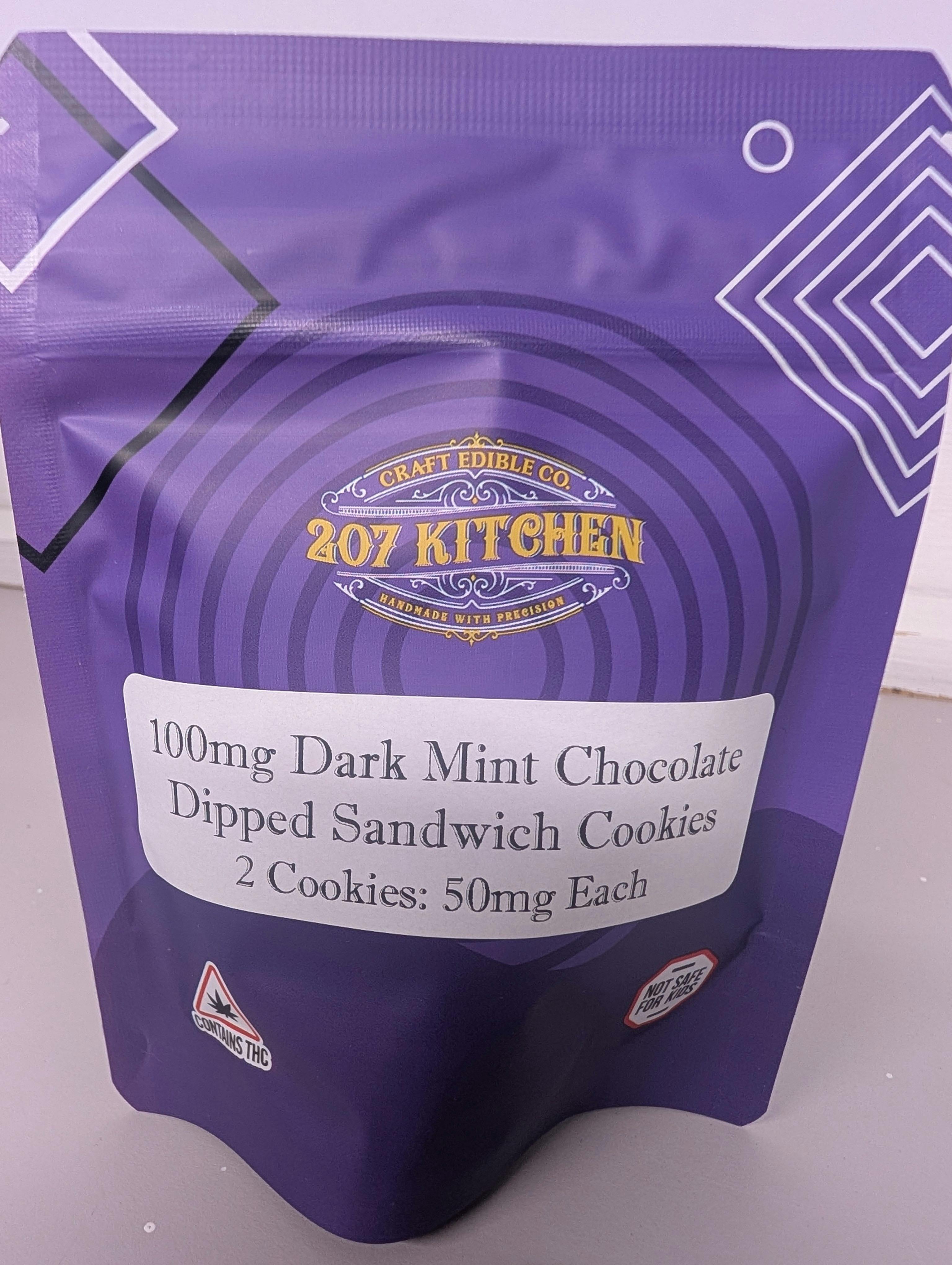 207 Kitchen Edibles | Dark Mint Chocolate Dipped Oreo | 100mg cannabis product