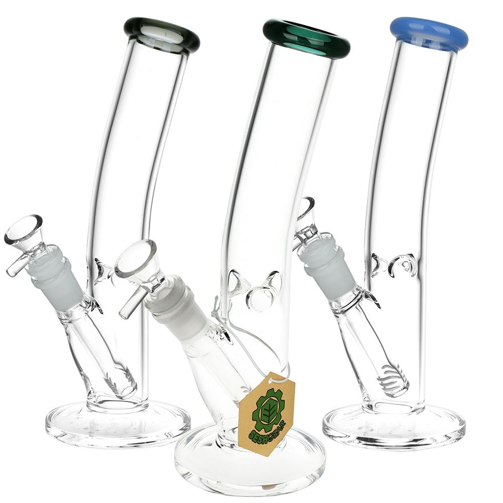 10" Straight Tube Bent Neck Bong Assorted Colors PP4782MD