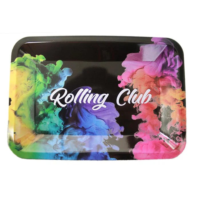 Metal Rolling Tray - Small - Rainbow Fumes