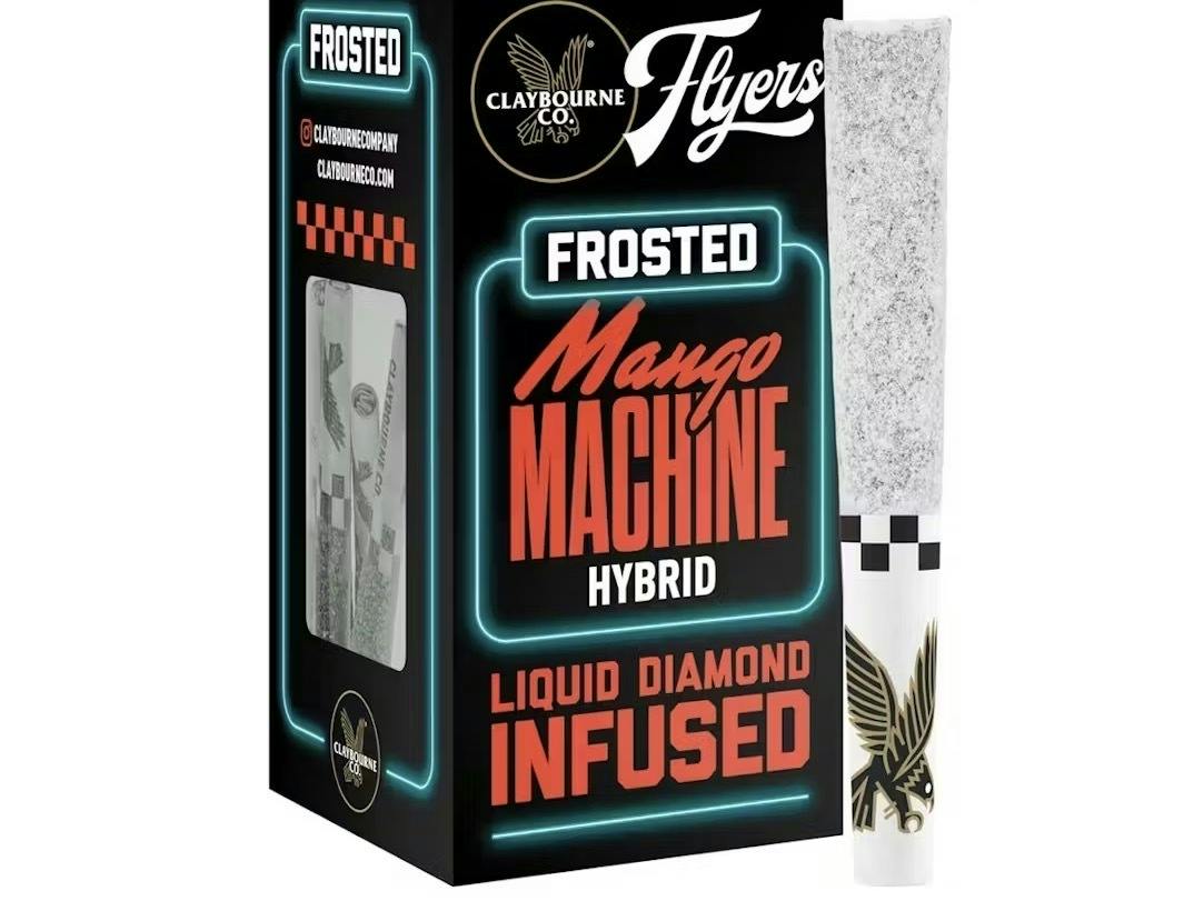 Claybourne Co | Frosted Flyers | Mango Machine | 5pk Infused PreRolls