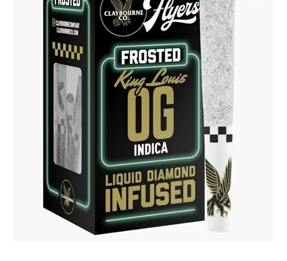 Claybourne Co | Frosted Flyers | King Loui OG | 5pk Infused PreRolls