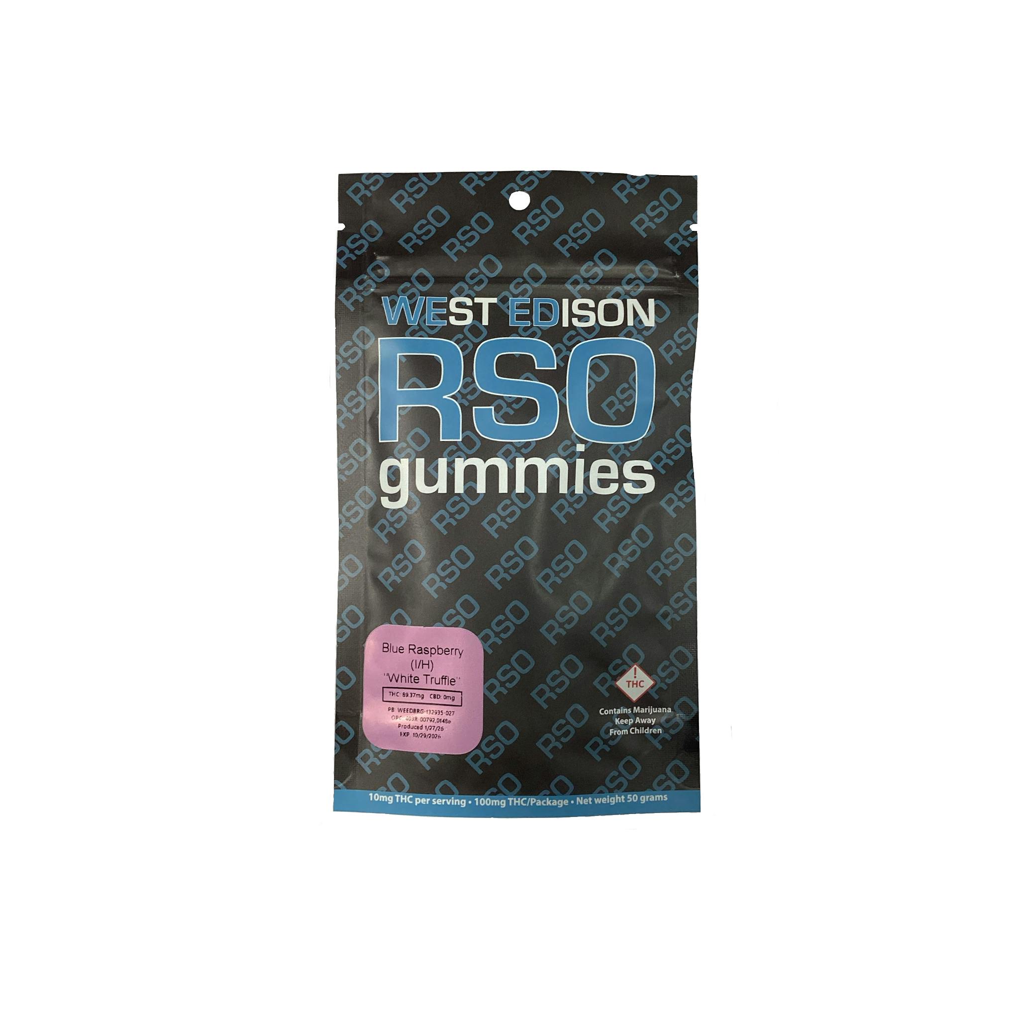 West Edison | 100mg RSO Gummies | Blue Raspberry "Black Ice"