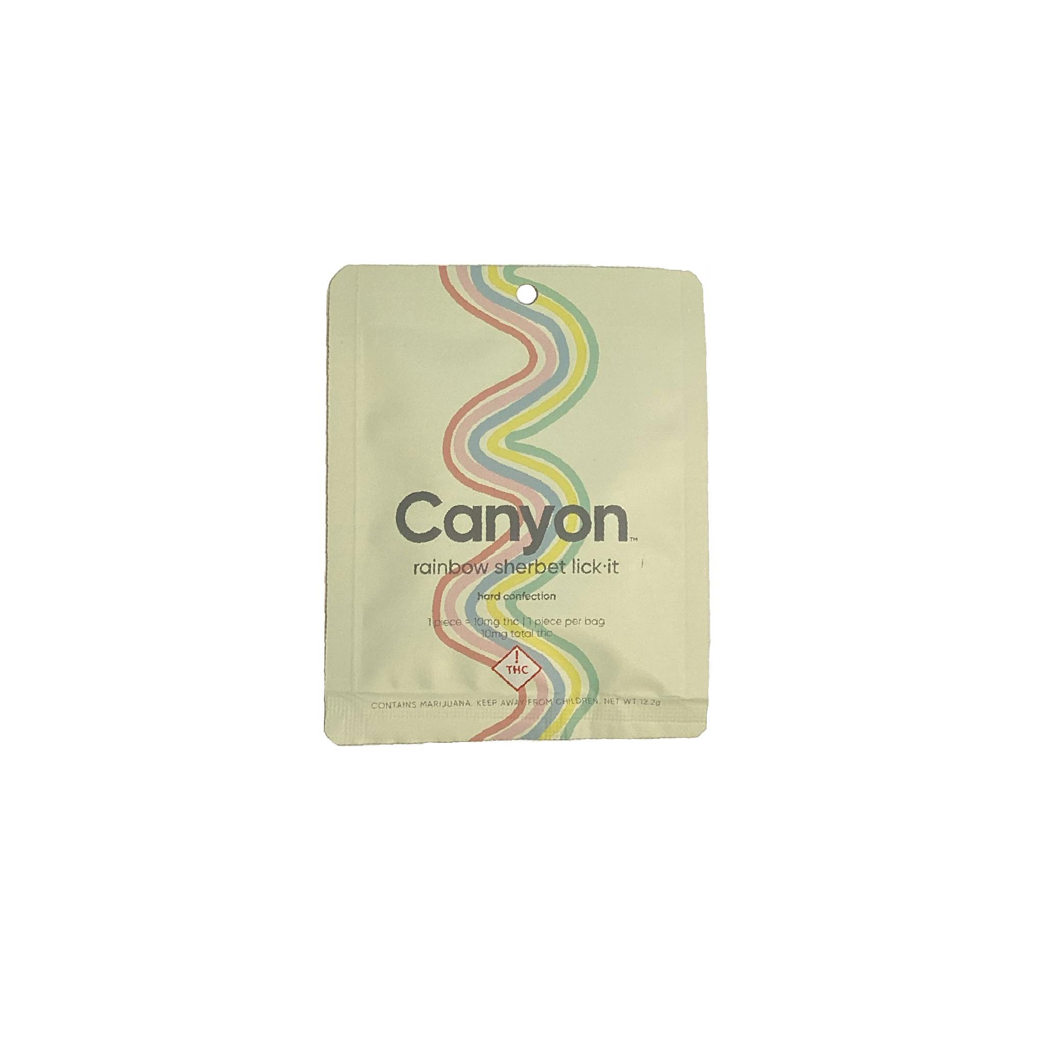 Canyon | 10mg Hard Confection | Rainbow Sherbet Lick-It at ACA Dispensary
