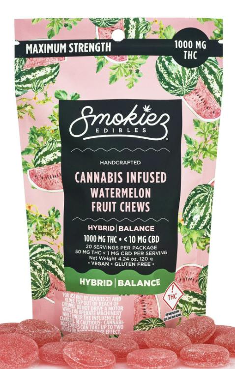 Watermelon Gummies | 1000mg | 20ct | 50mg/ea by Smokiez Edibles