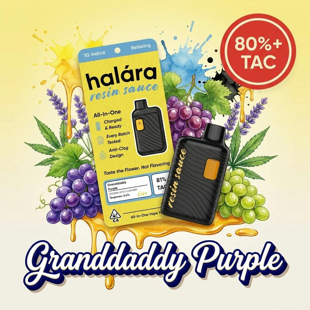Halara - Granddaddy Purple - Live Resin Sauce - AIO - 1g - *