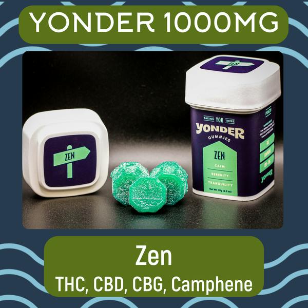 Yonder | Zen | Blue Rasberry Gummies | 1000 mg | 10 Pack | 100mg/ea by Yonder