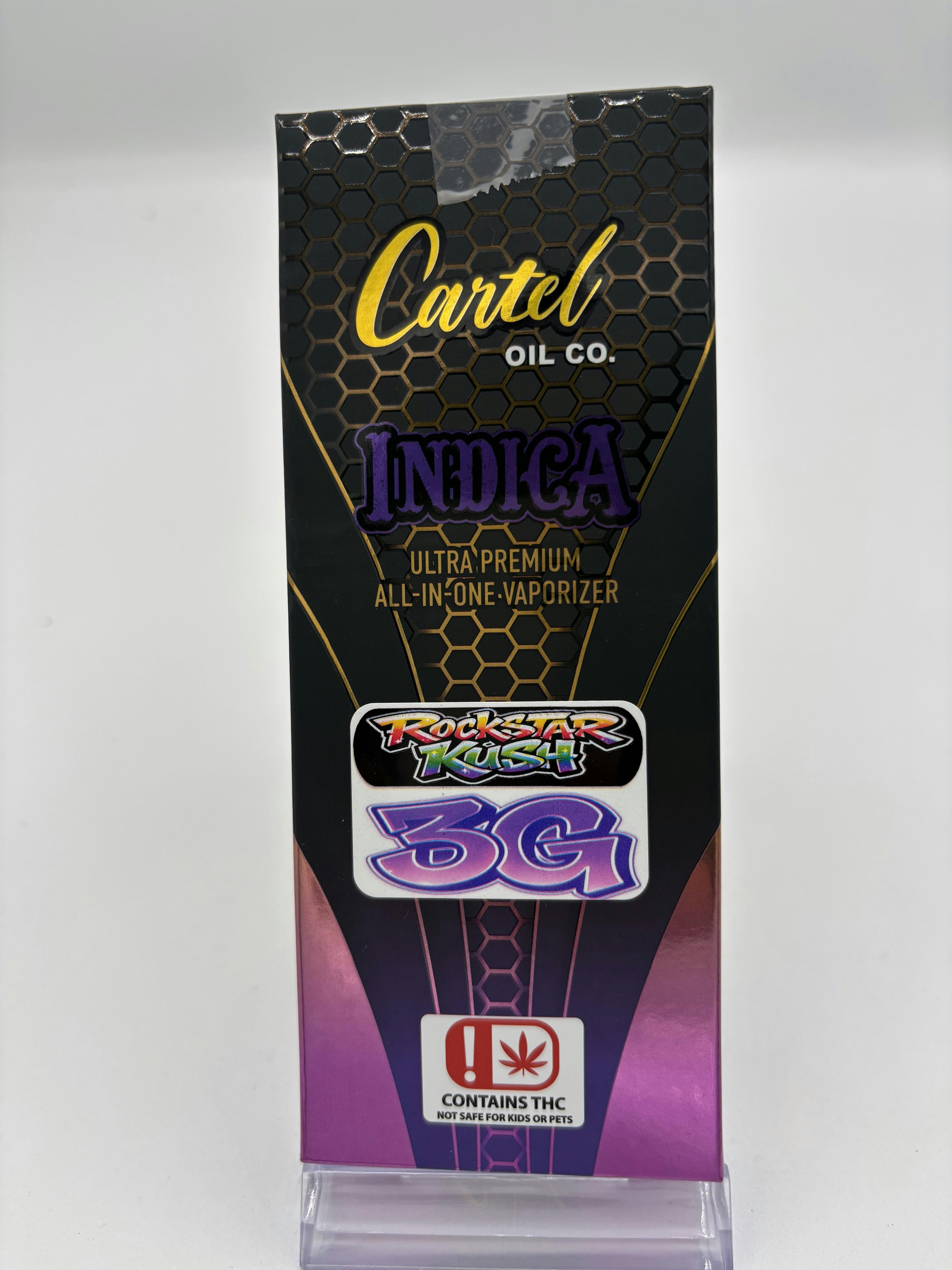 Cartel Oil Co | Disposable | Distillate | Live Terps | Indica | Rockstar Kush | 3g