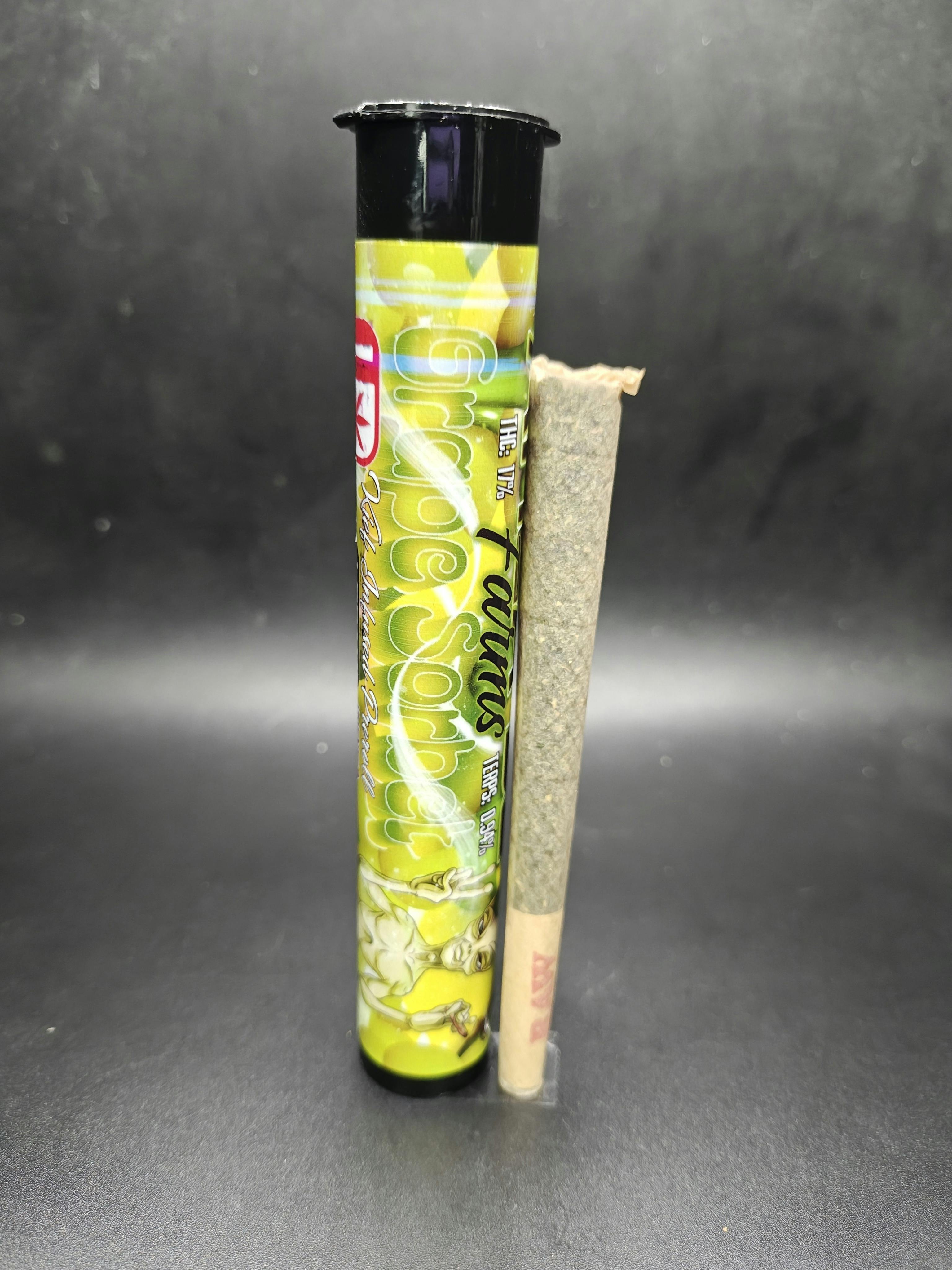 Area 52 Farms - Grape Sorbet - 1G Keif Infused Pre Roll (10G/$17.24)