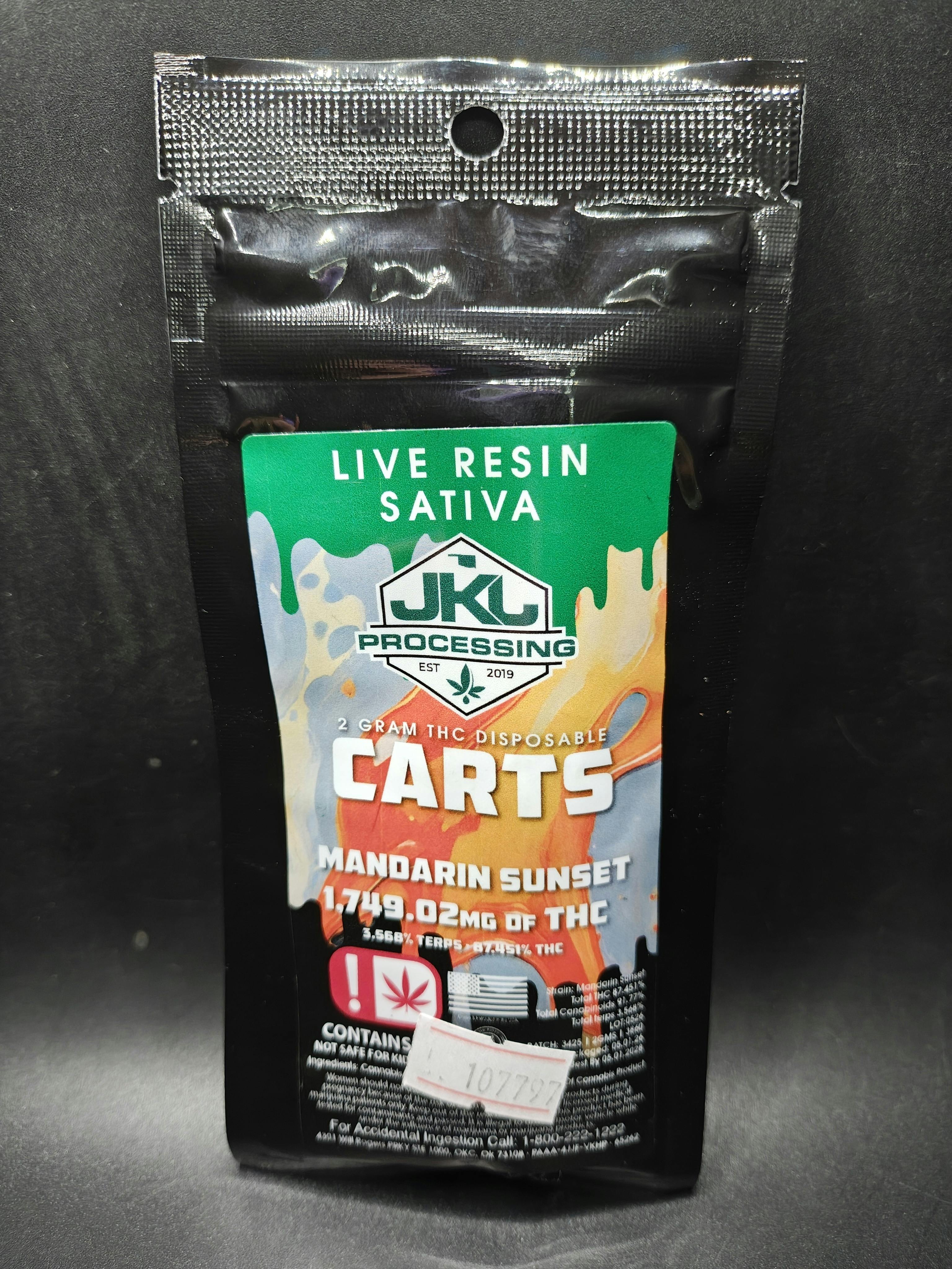 JKJ Processing - Mandarin Sunset - 2G Live Resin Disposable