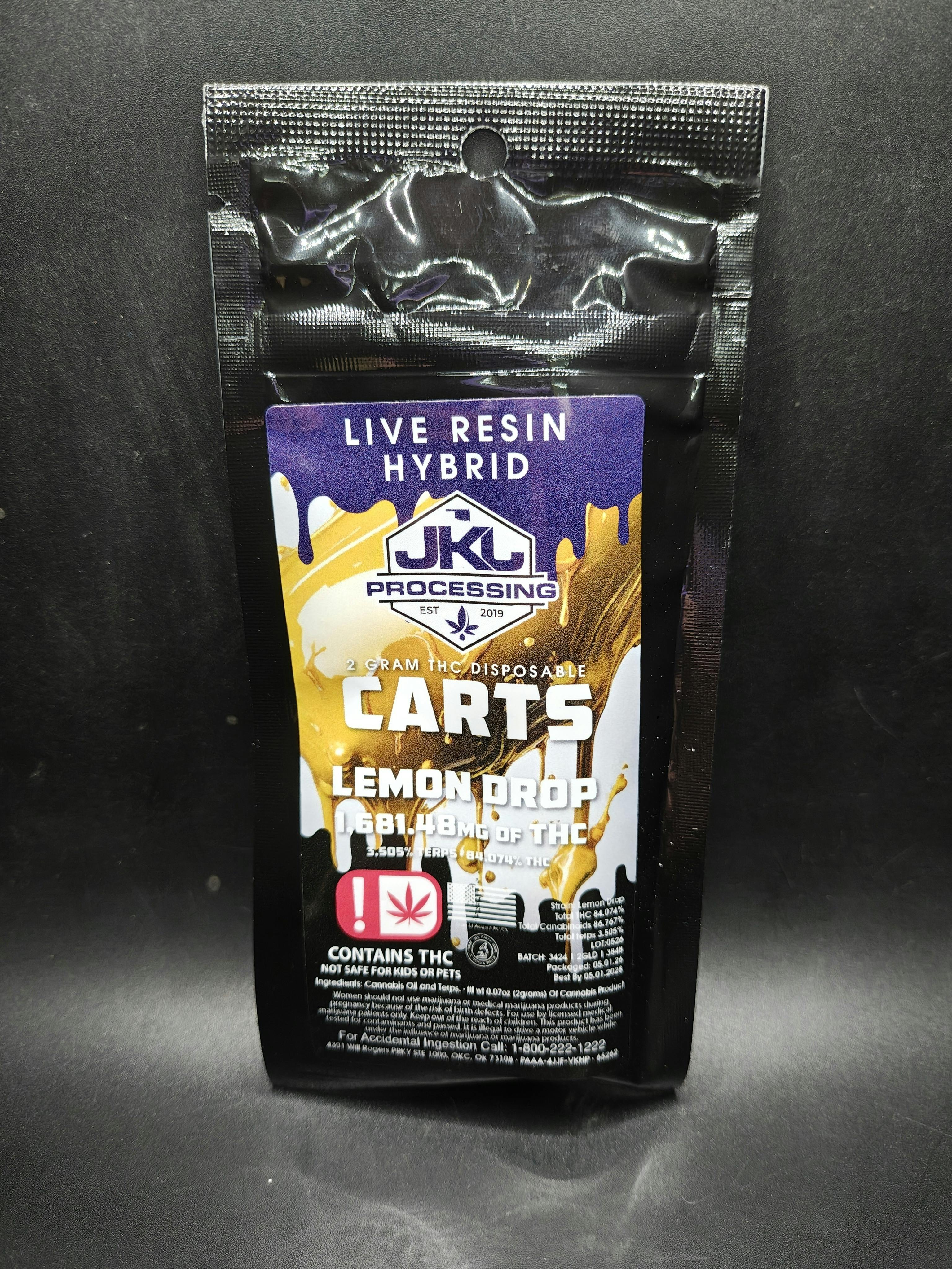 JKJ Processing - Lemon Drop - 2G Live Resin Disposable