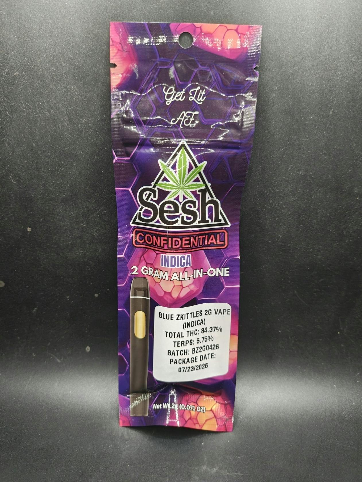 Sesh Confidential - Blue Zkittles - 2G All In One Disposable