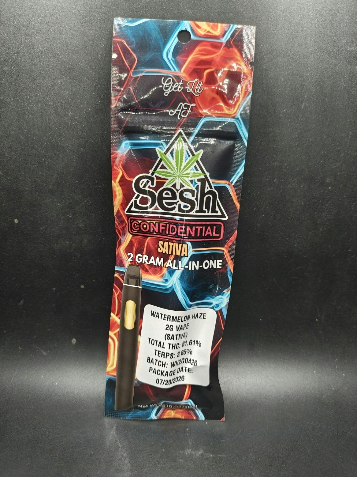 Sesh Confidential - Watermelon Haze - 2G All In One Disposable