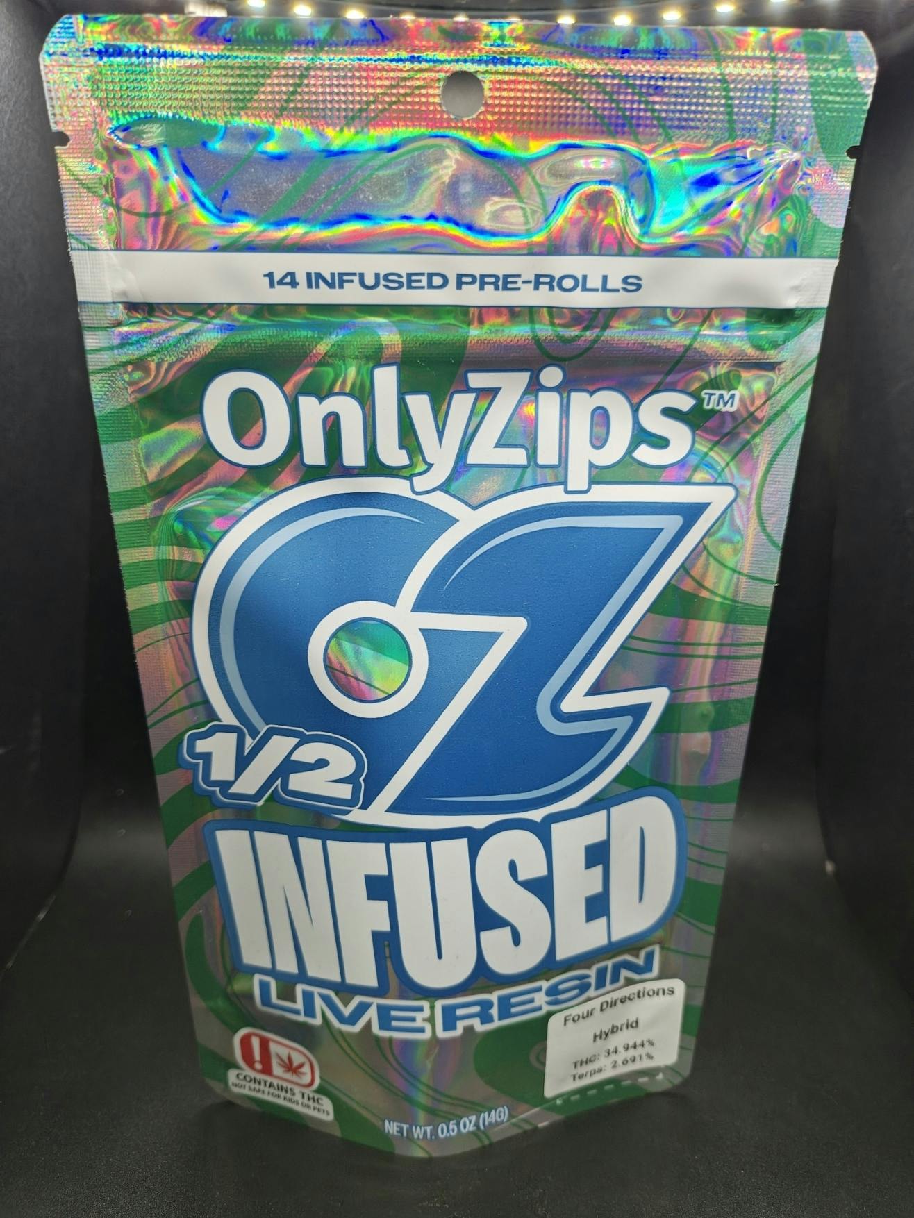 Only Zips | 14g Live Resin Infused Pre Roll Pack | Four Directions