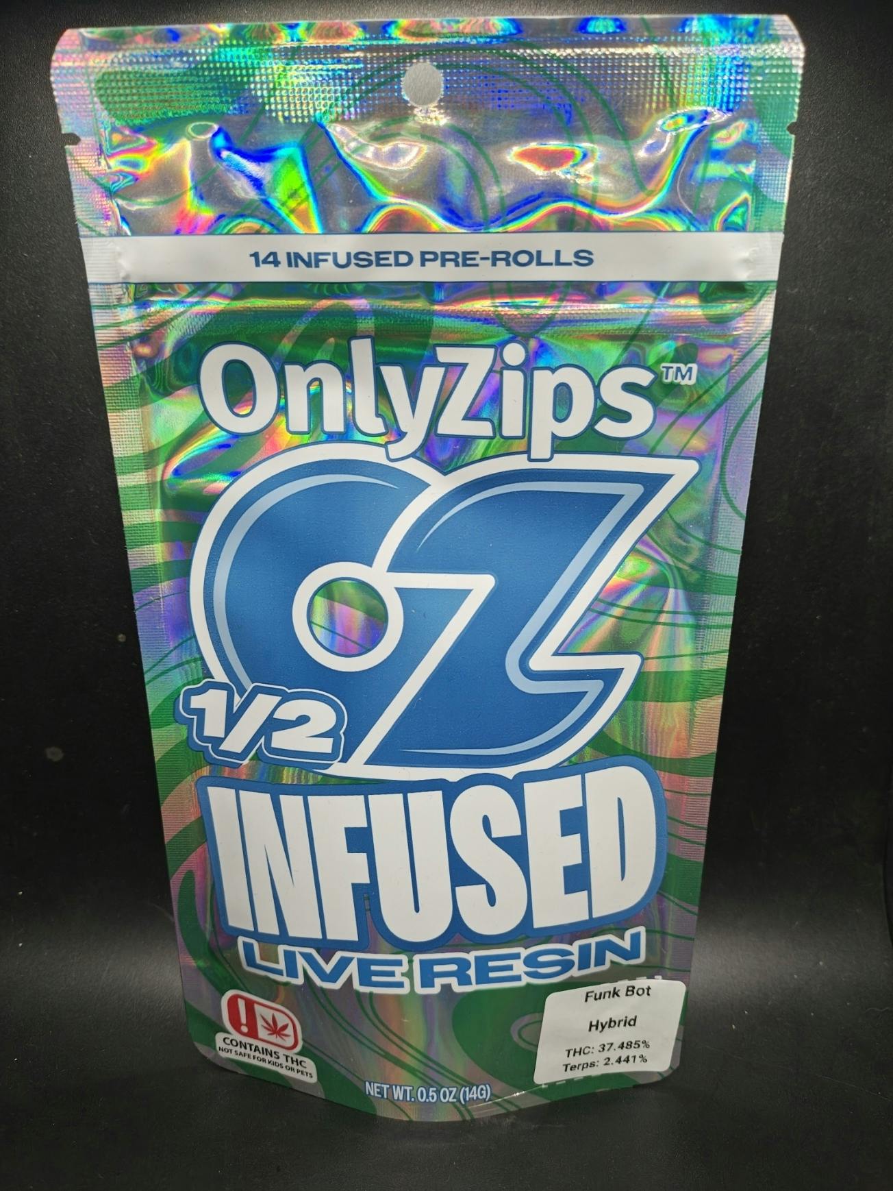 Only Zips | 14g Live Resin Infused Pre Roll Pack | Funk Bot