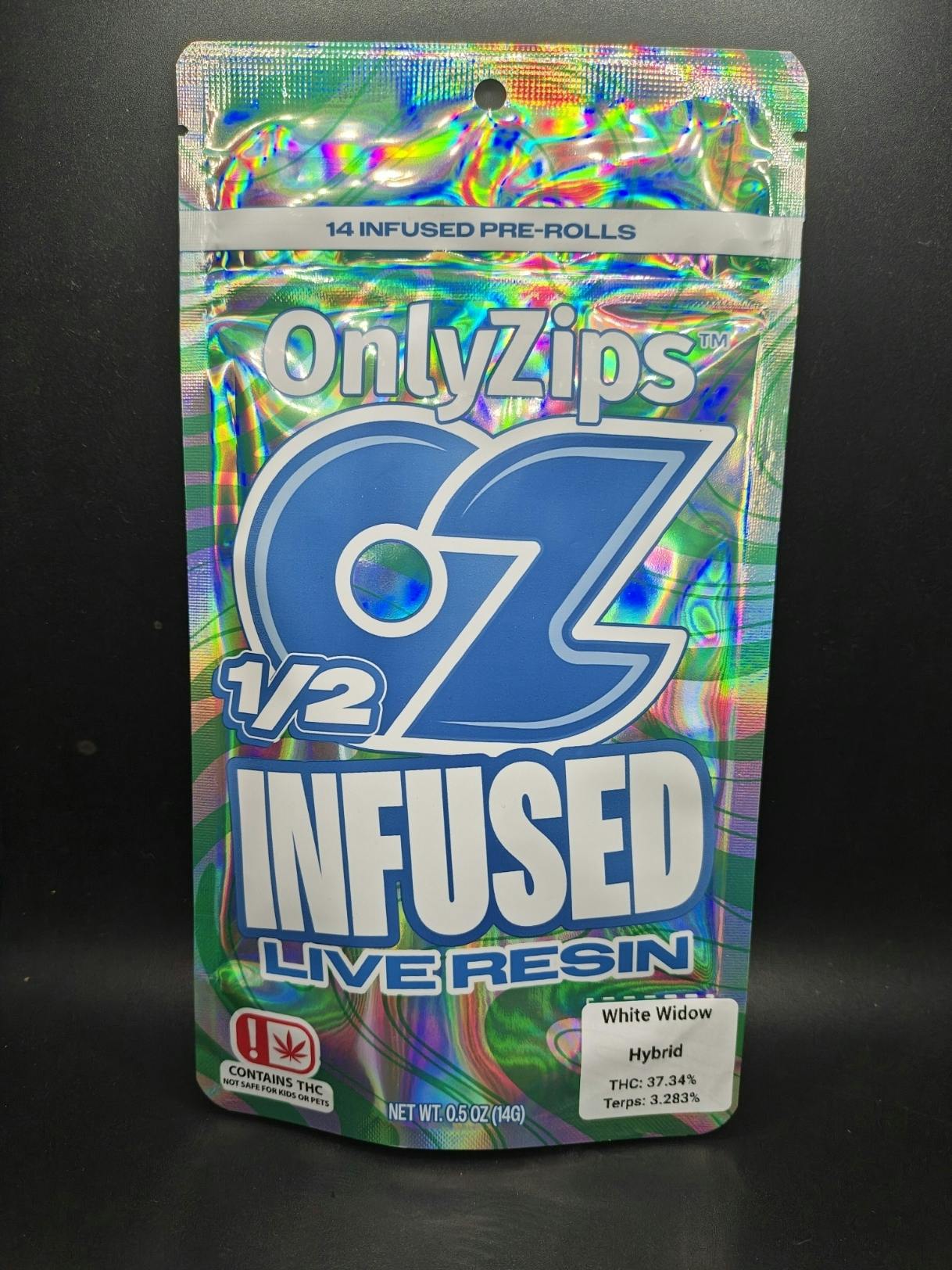 Only Zips | 14g Live Resin Infused Pre Roll Pack | White Widow