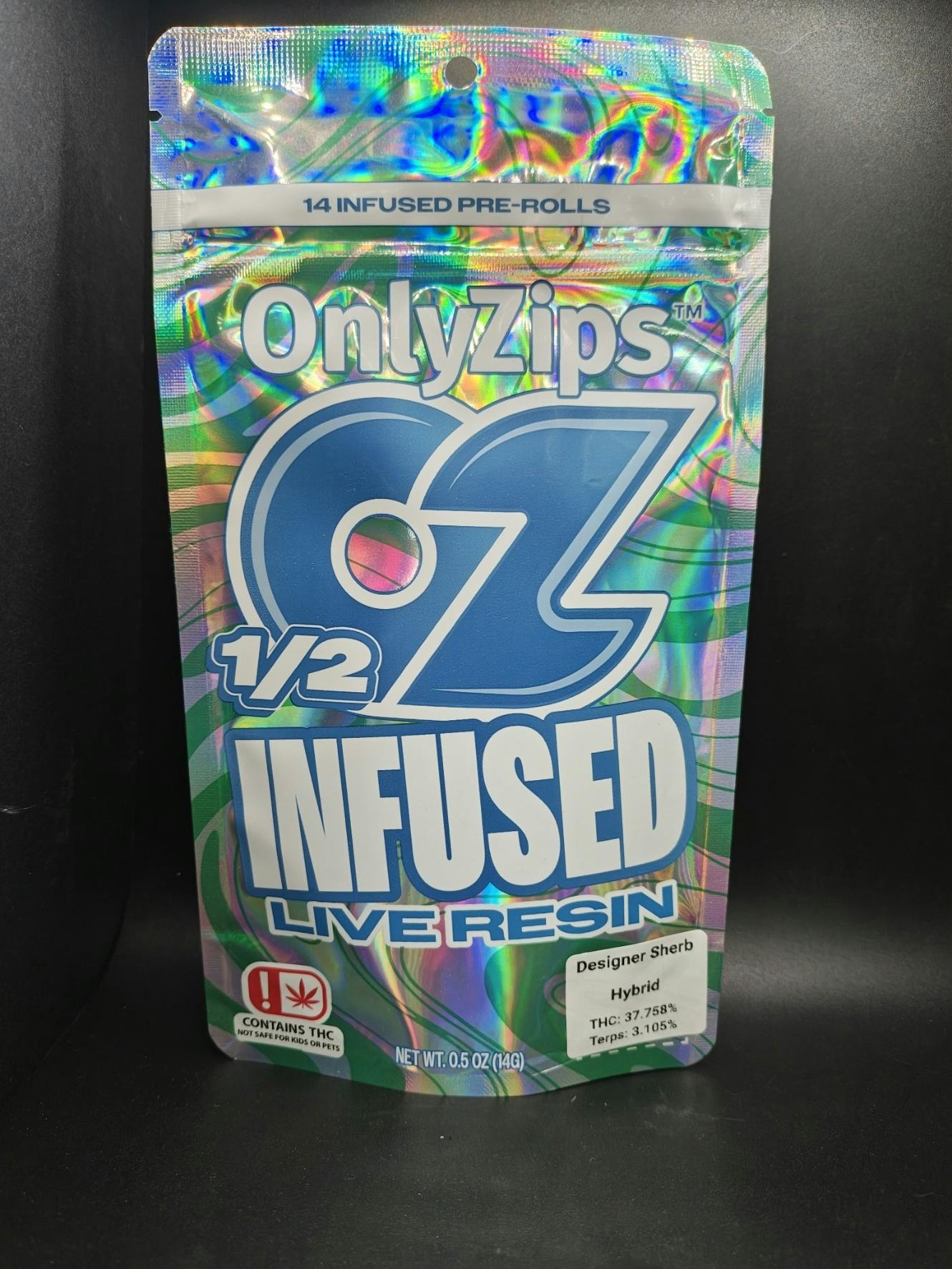 Only Zips | 14g Live Resin Infused Pre Roll Pack | Designer Sherb