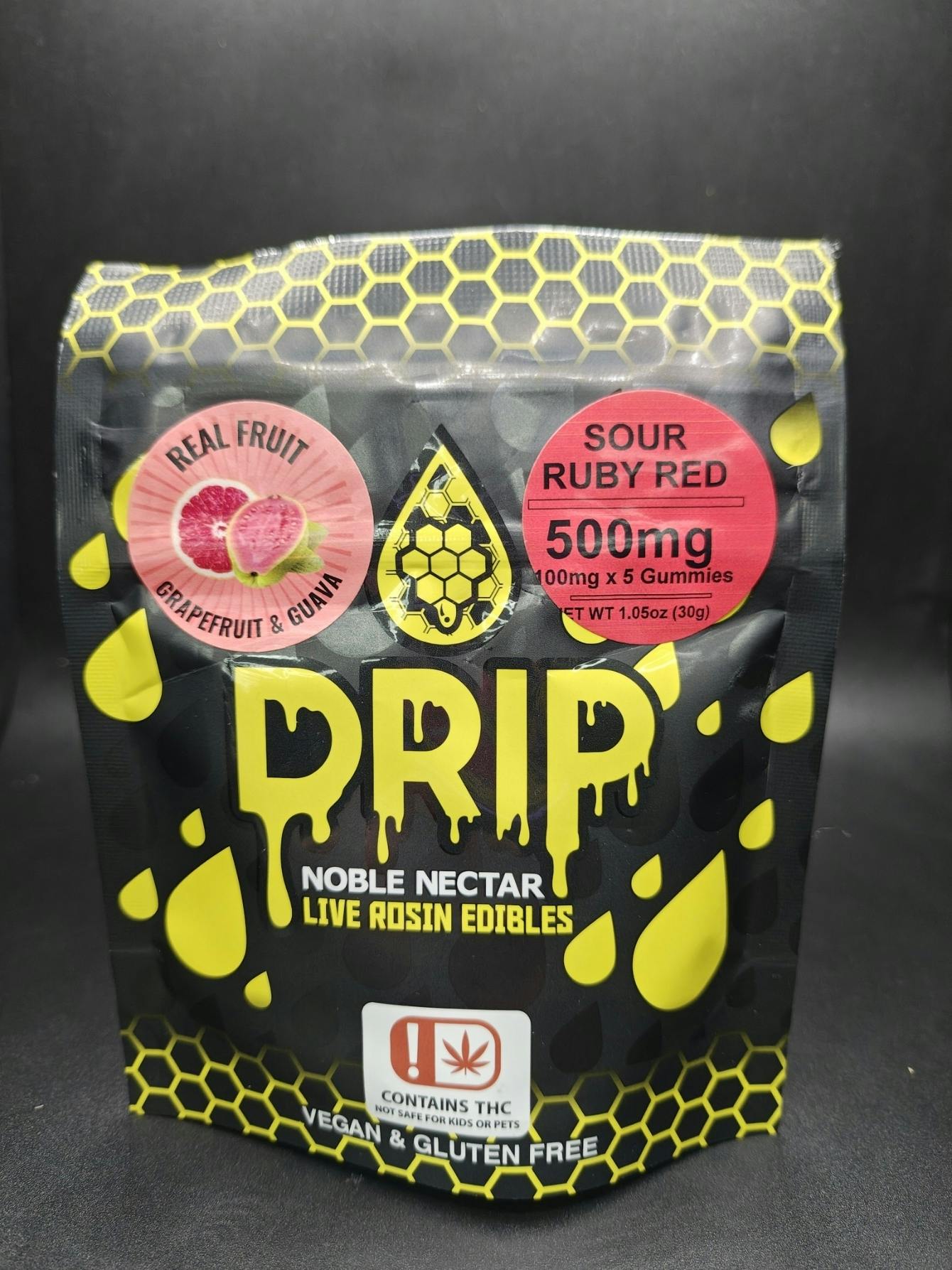 Noble Nectar - Sour Ruby Red - 500MG Live Rosin Gummies