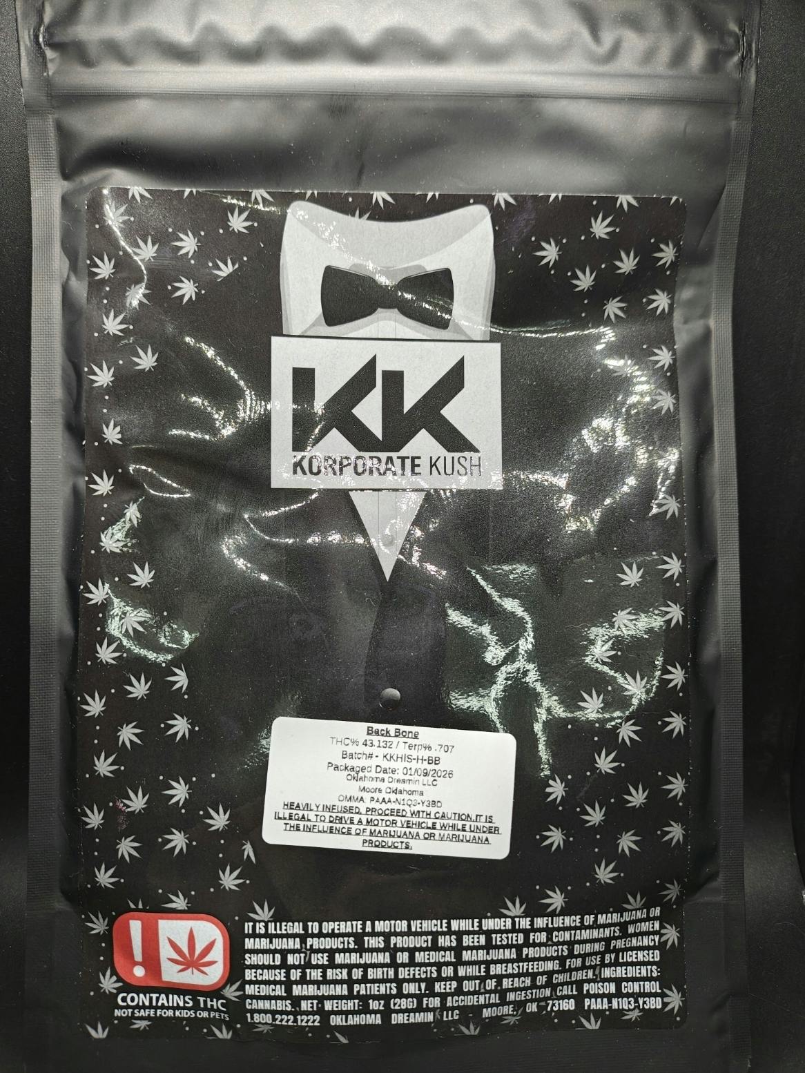 Korp Kush - Back Bone - Infused Pre-Pack Shake
