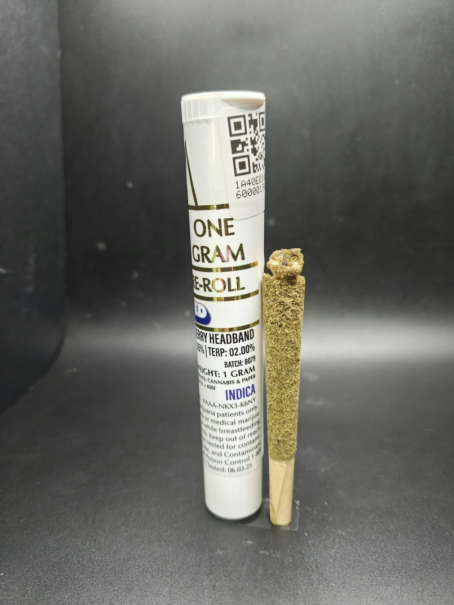 White Mousse - Blueberry Headband - 1G Terp Sauce and Kief Infused Pre Roll