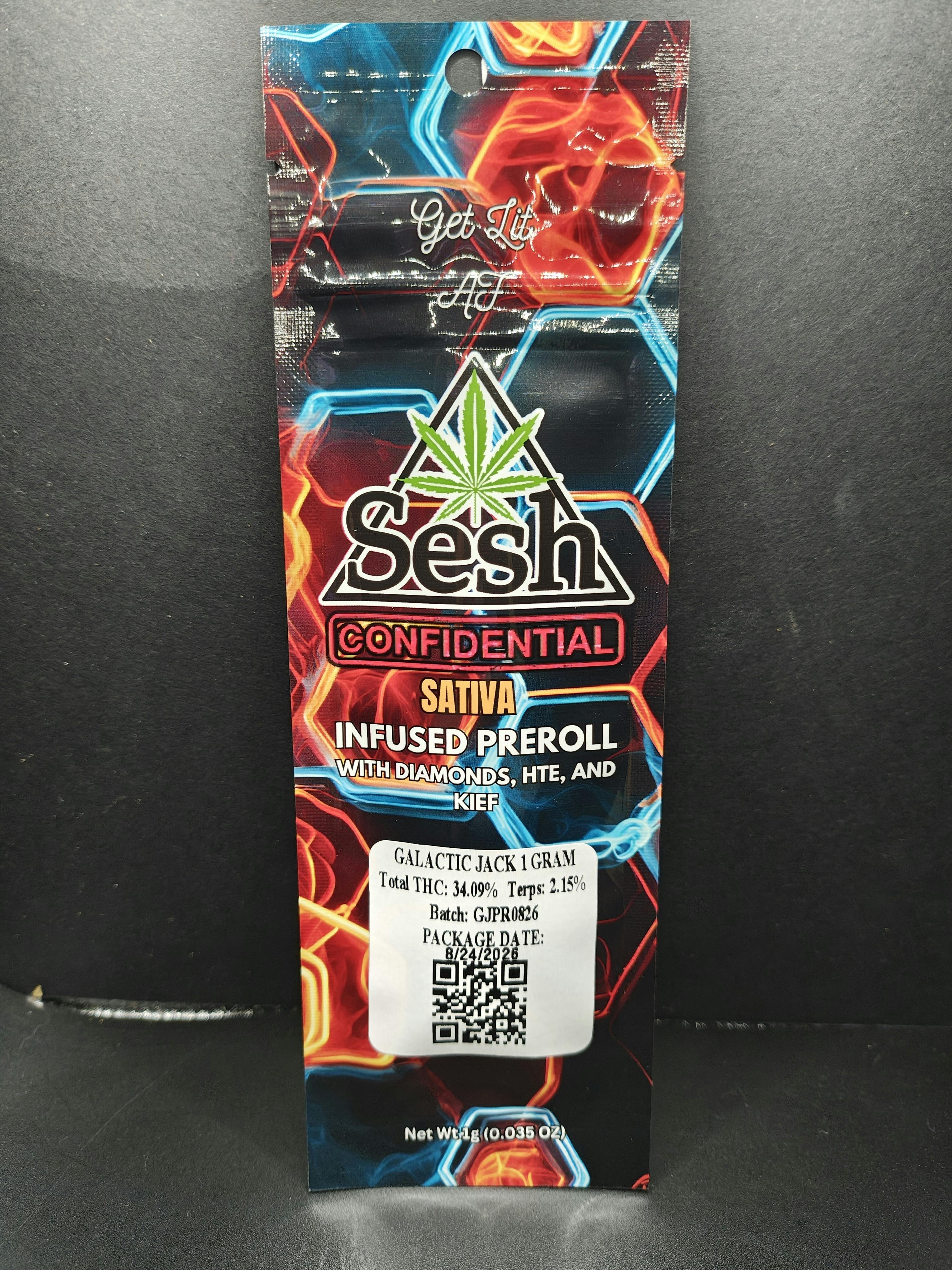 Sesh Confidential - Galactic Jack - 1G Diamond Infused Pre Roll
