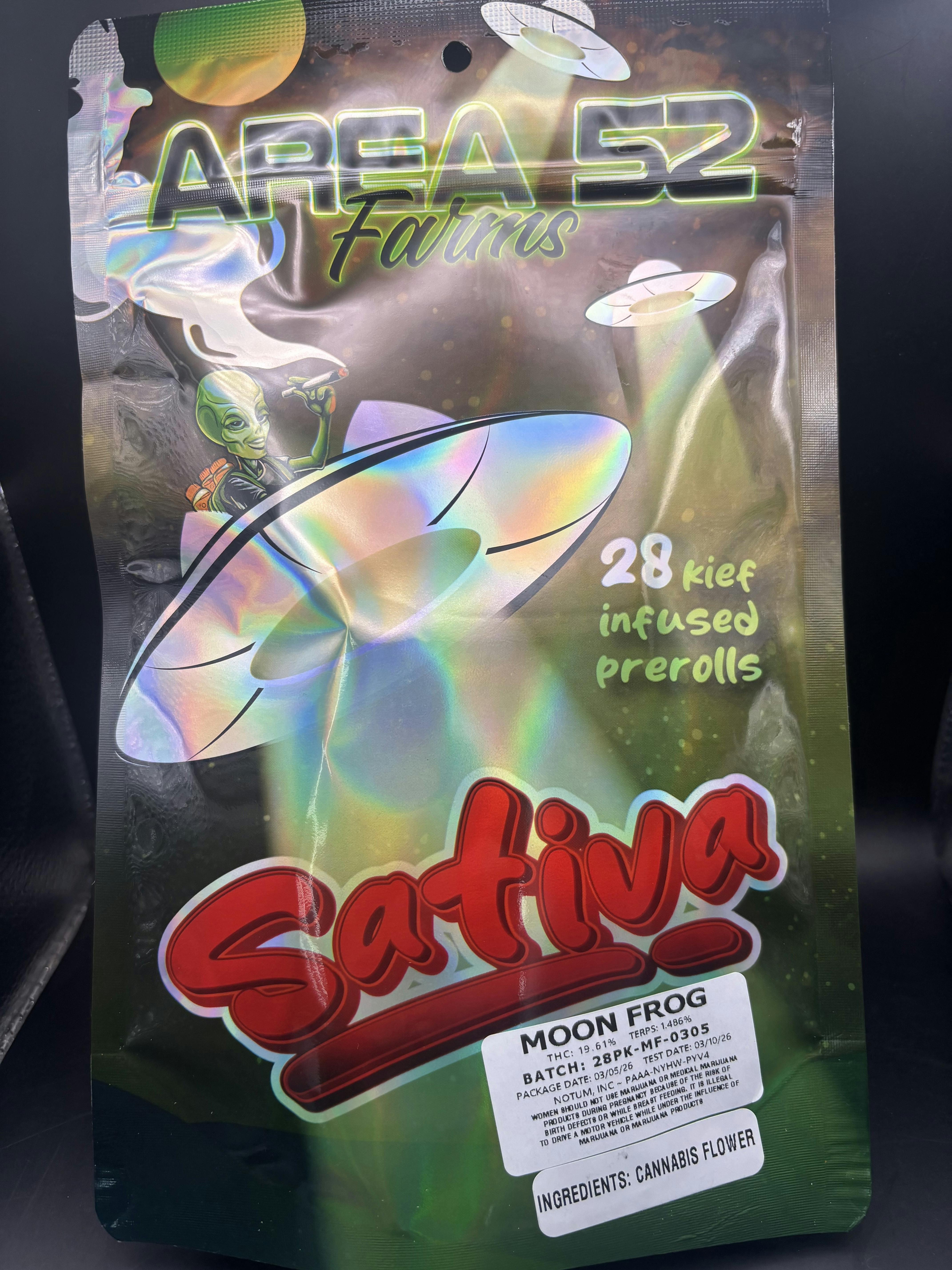 Area 52 Farms - Moon Frog - 1G Keif Infused - 28PK Pre Rolls
