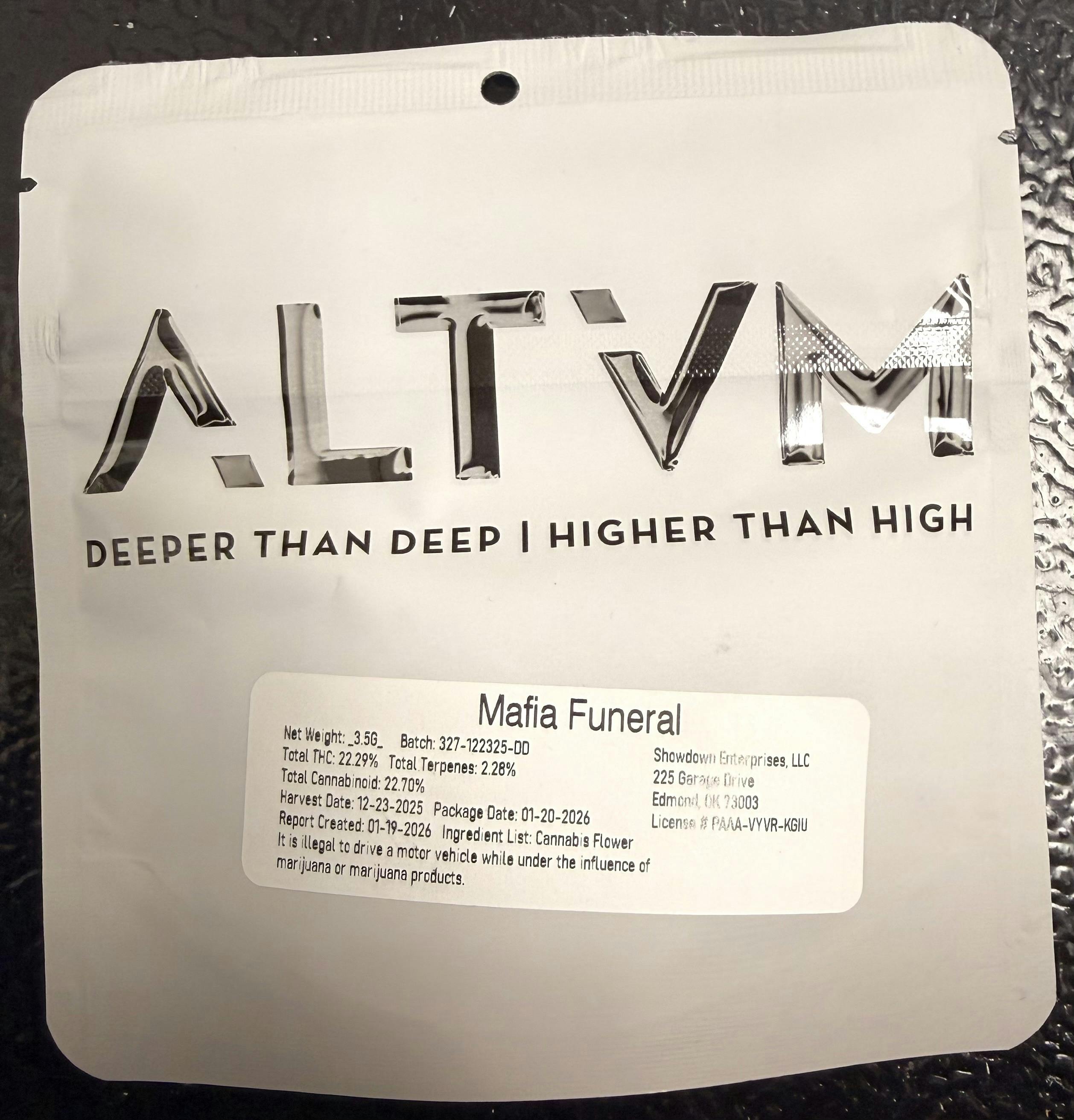 ALTVM - Mafia Funeral - Premium Pre-Pack Flower (7G/$30.17) (14G/$51.72)