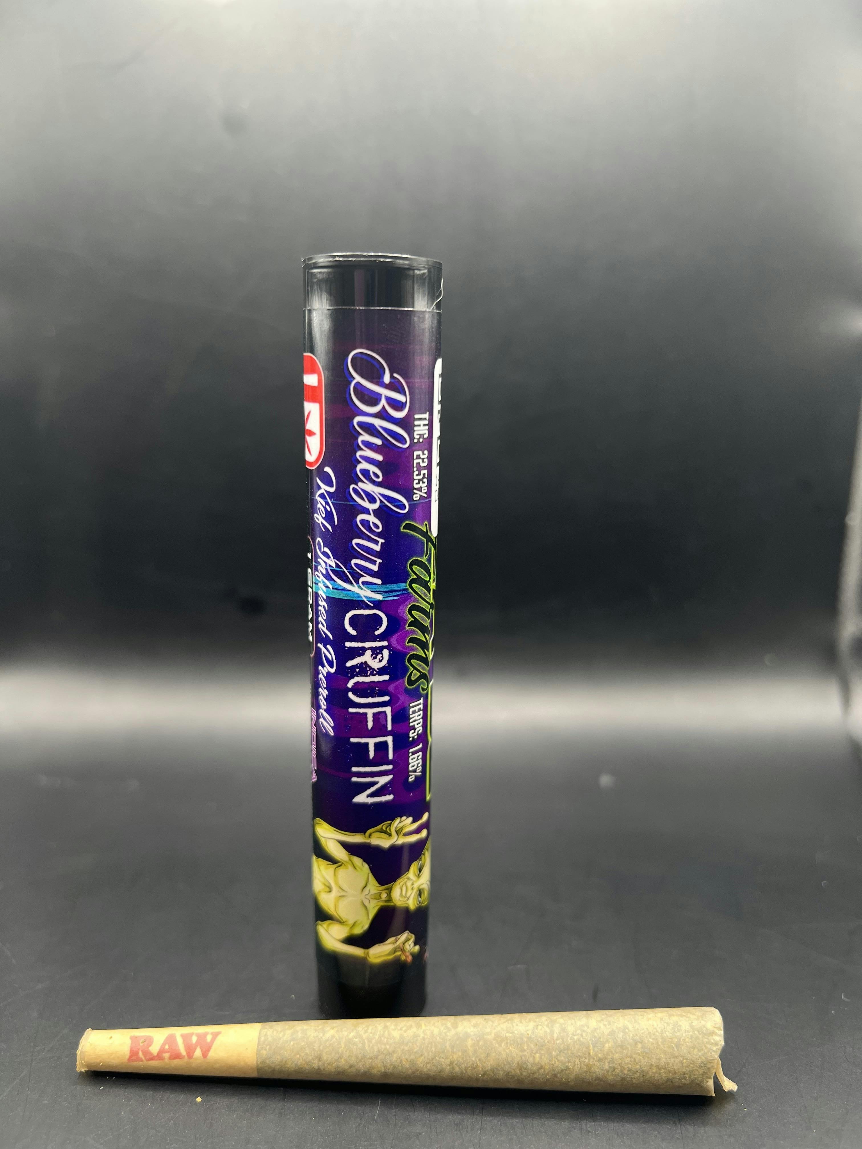 Area 52 Farms - Blueberry Cruffin - 1G Keif Infused Pre Roll
