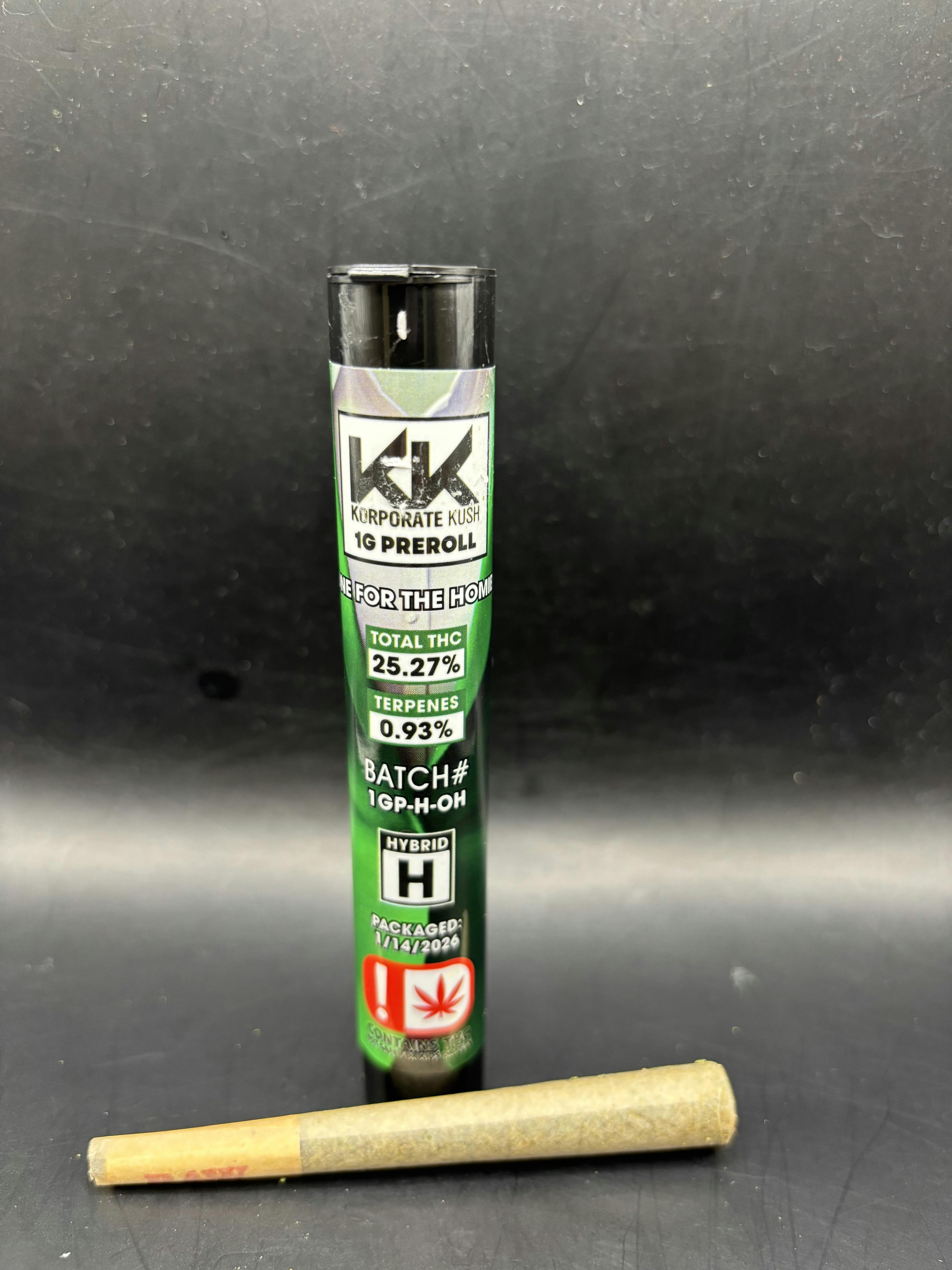 Korp Kush - One For The Homies - 1G Pre Roll (3G/$4.31) (20G/$25.86)